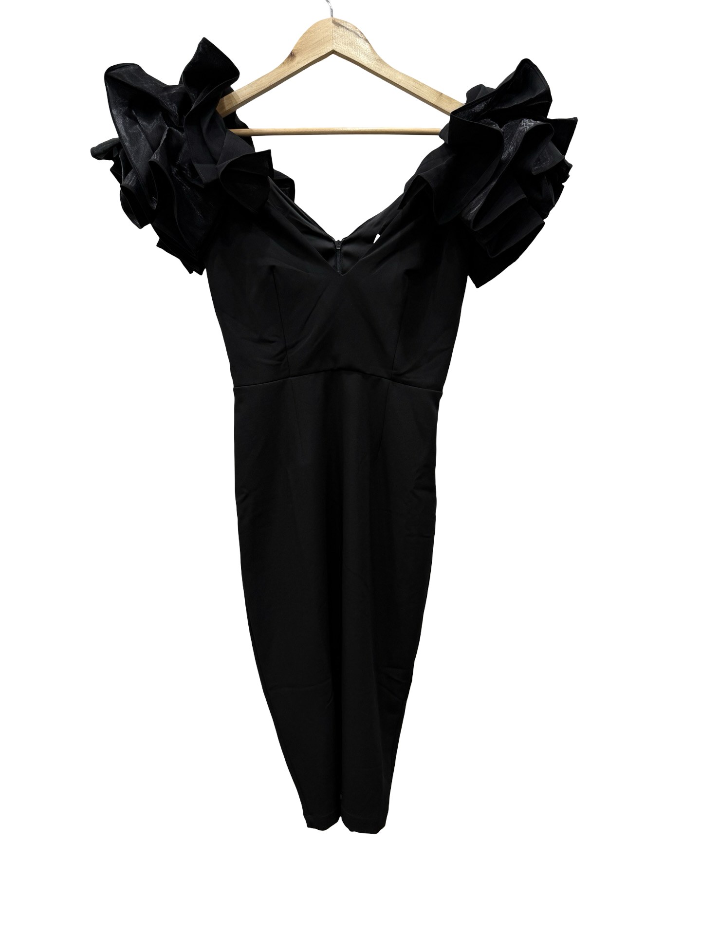 BIANCA & BRIDGETT Blk Ruffle Dress M