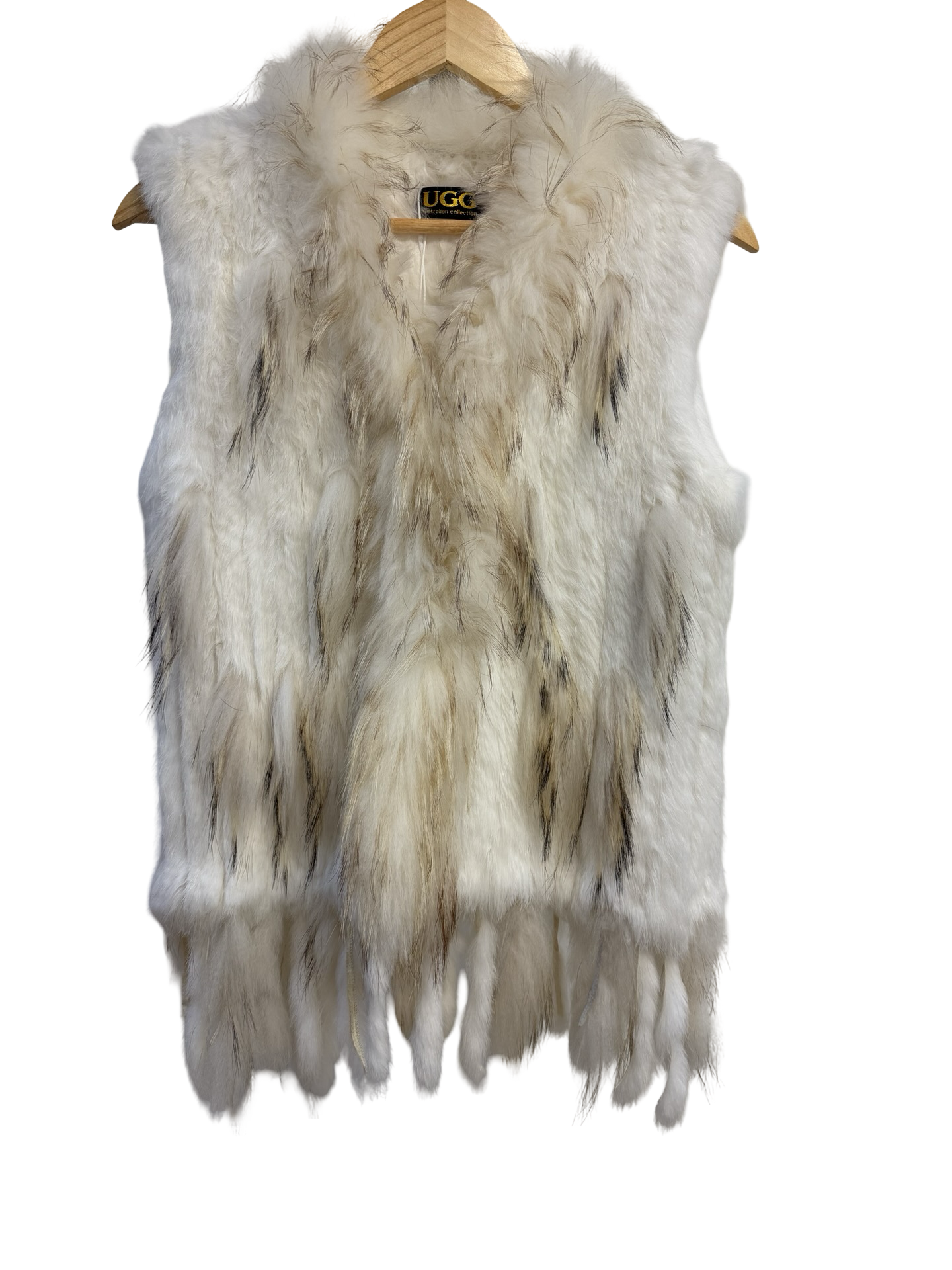 UGG White Fur Vest S