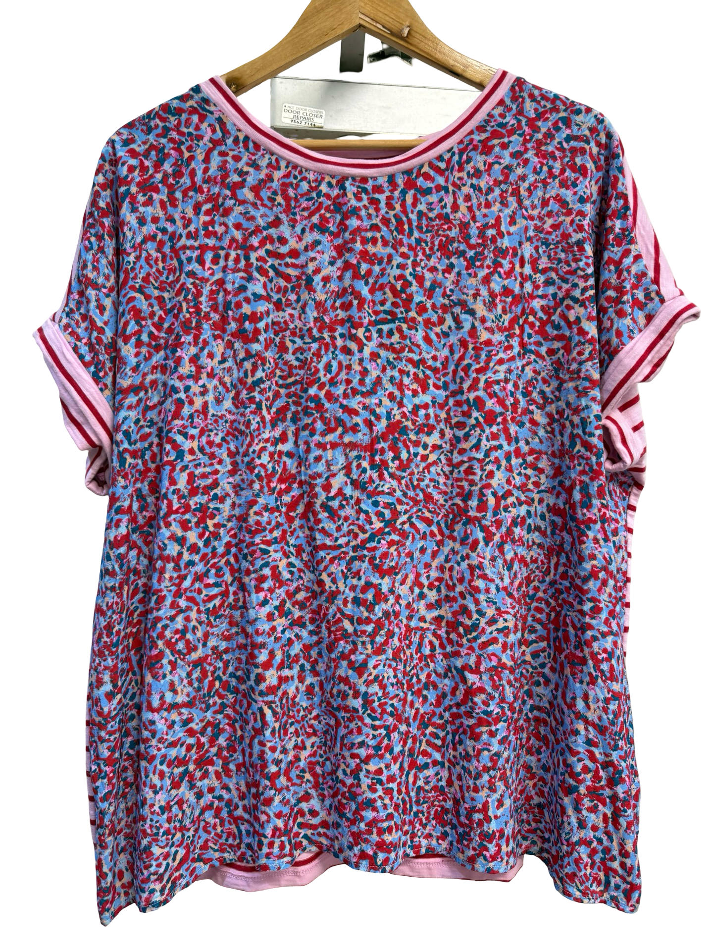 Blue Illusion Leopard Top 2XL