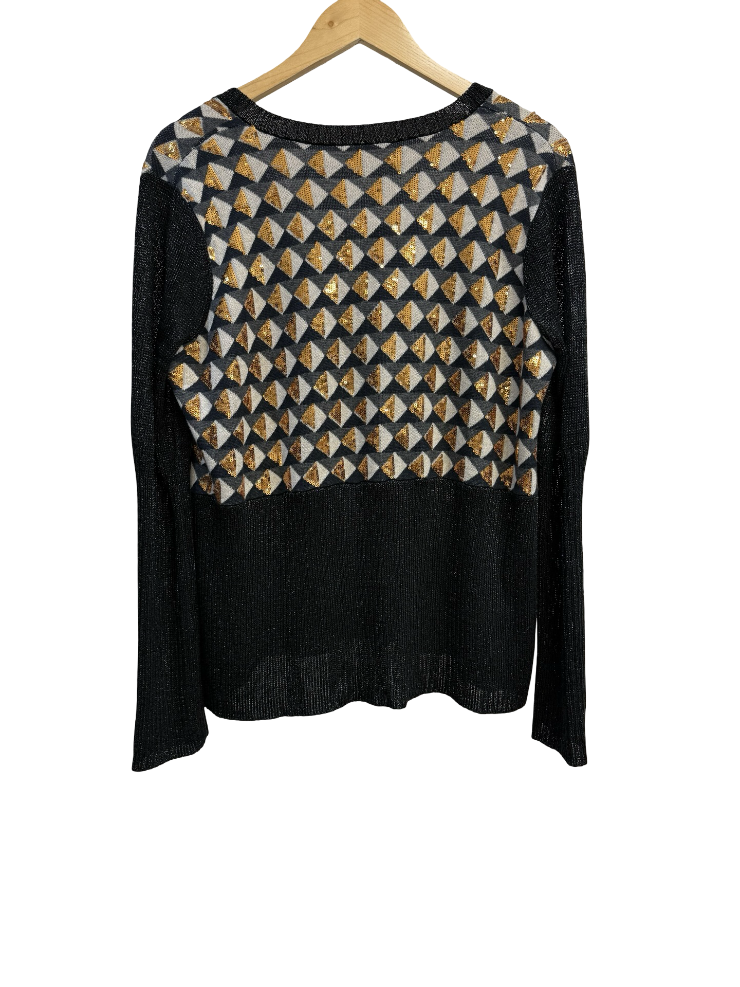 Sass & Bide Black & Sequin V-Neck Jumper S