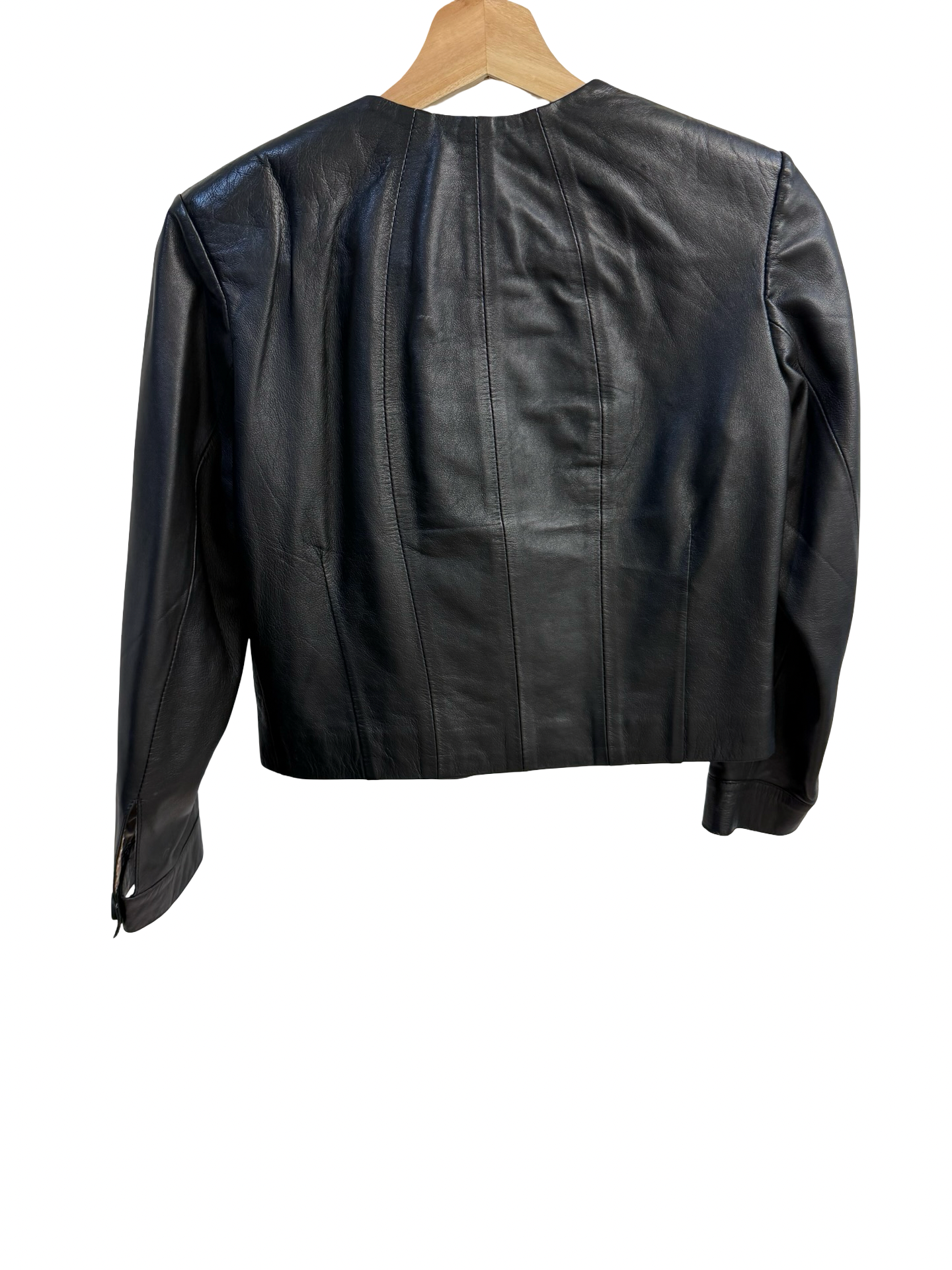 White Suede Black Cropped Leather Jacket 10