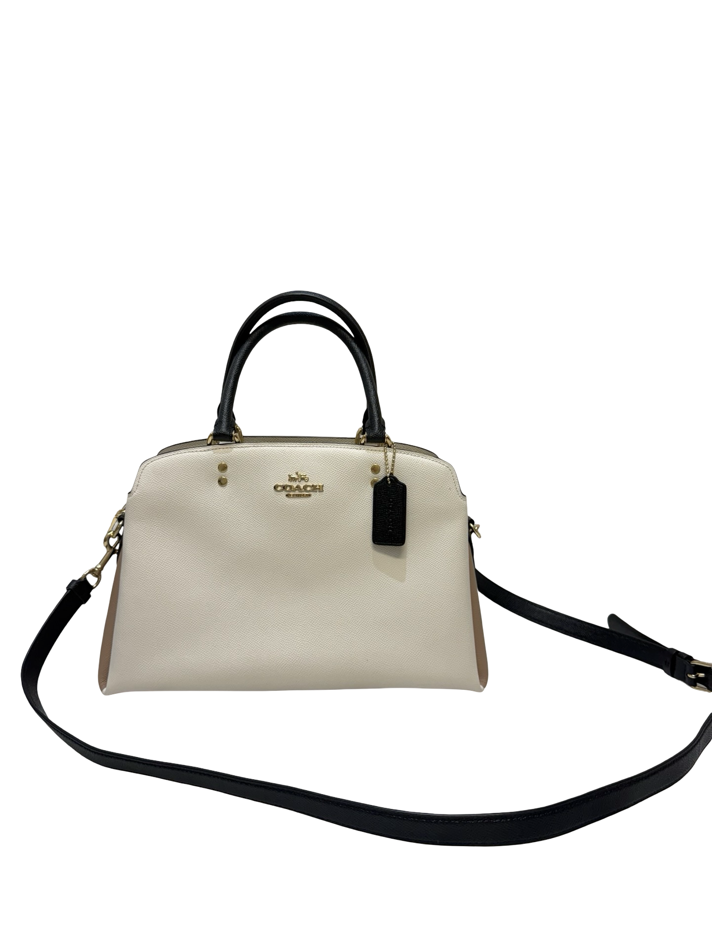 Coach Cream/Blk Shoulder Bag w/strap