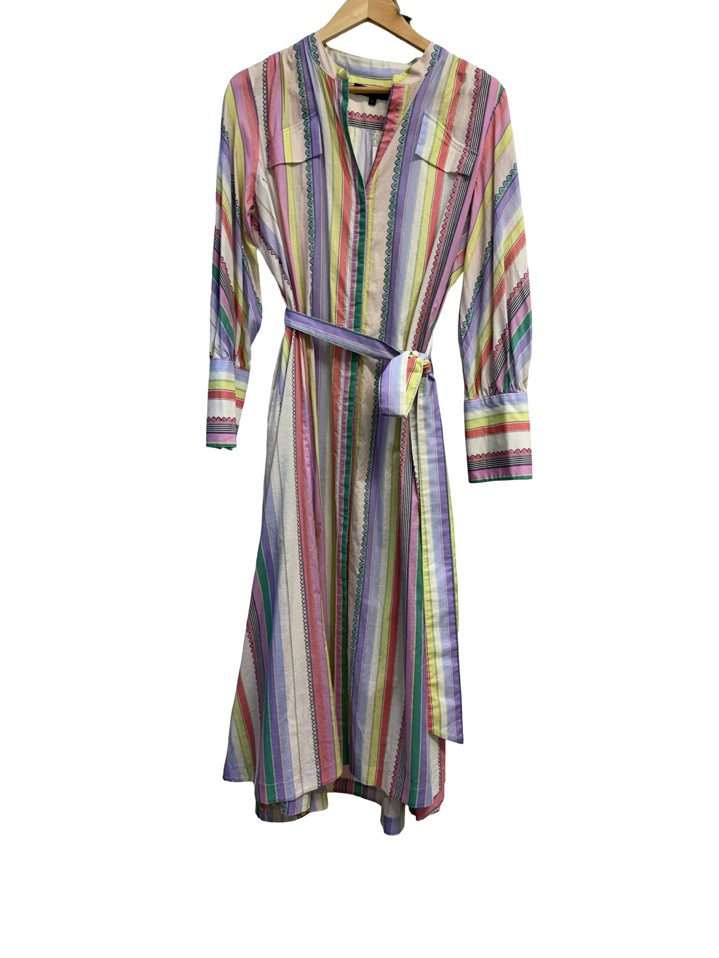 Sally Phillips MltClr Stripe Dress M