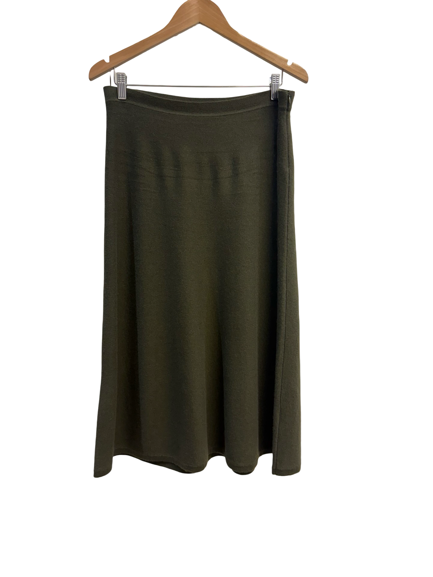 Scanlan Theodore Olive Cashmere Skirt L