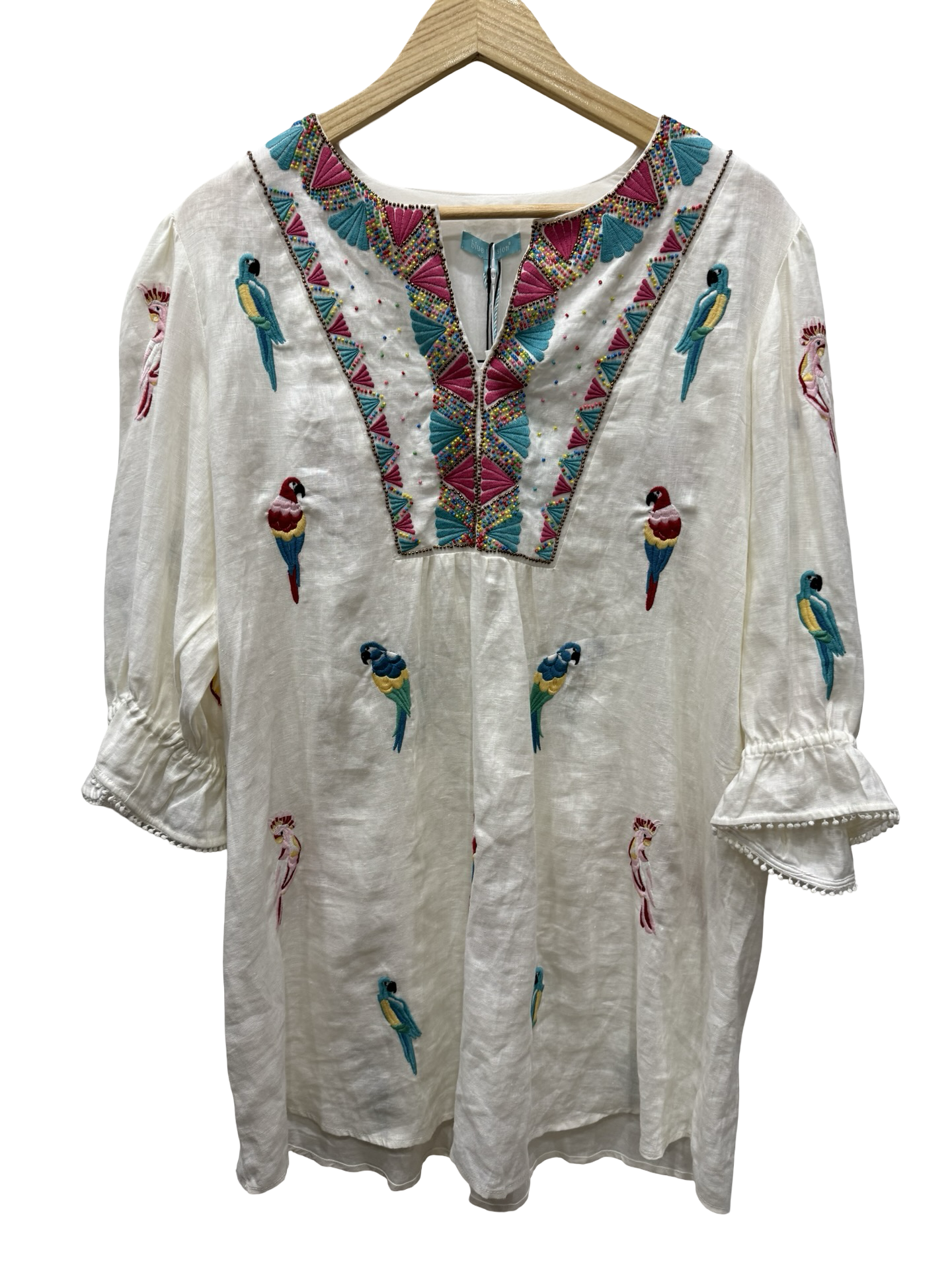 Blue Illusion Embroided Top 2XL