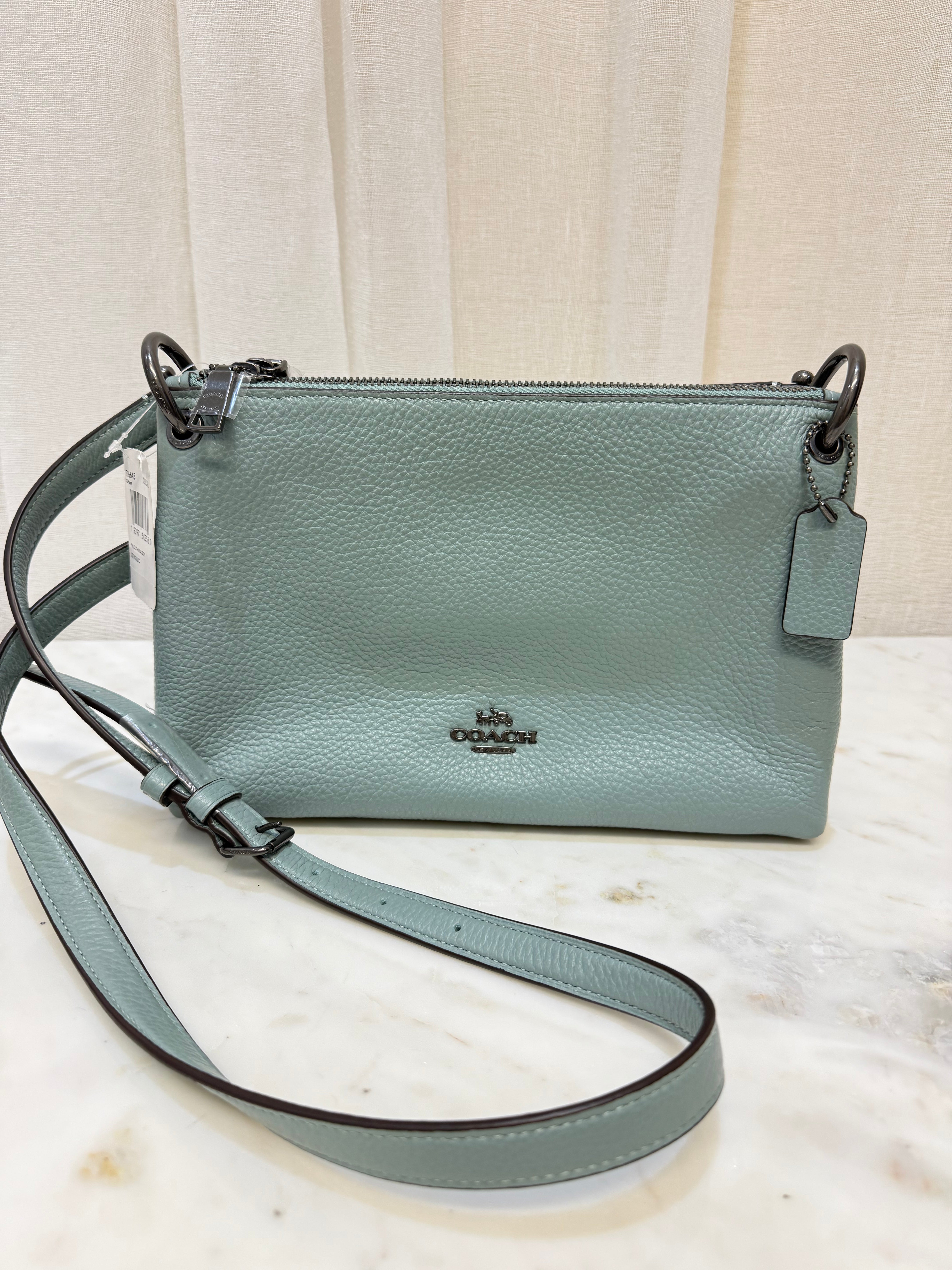 Coach Blue Mia Double Zip Crossbody Bag