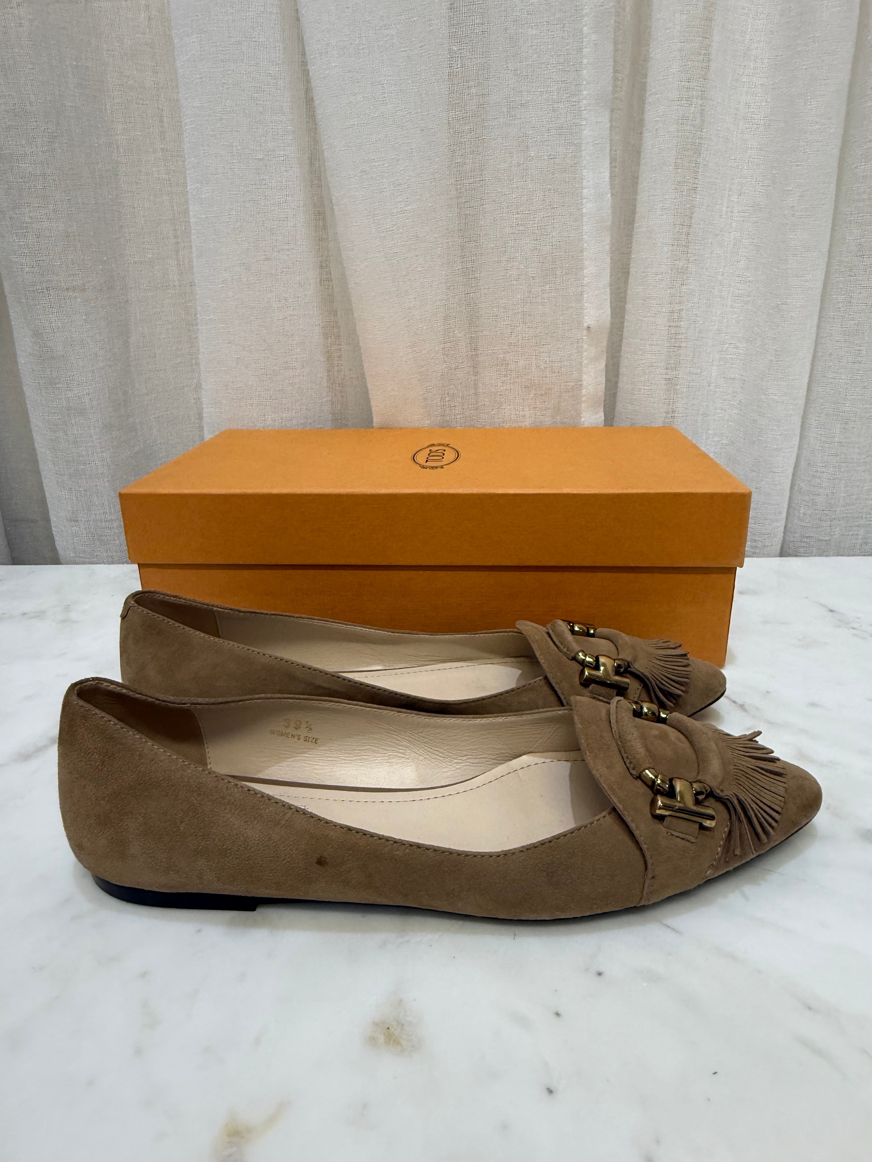 Tods Taupe Loafter 39.5 WB