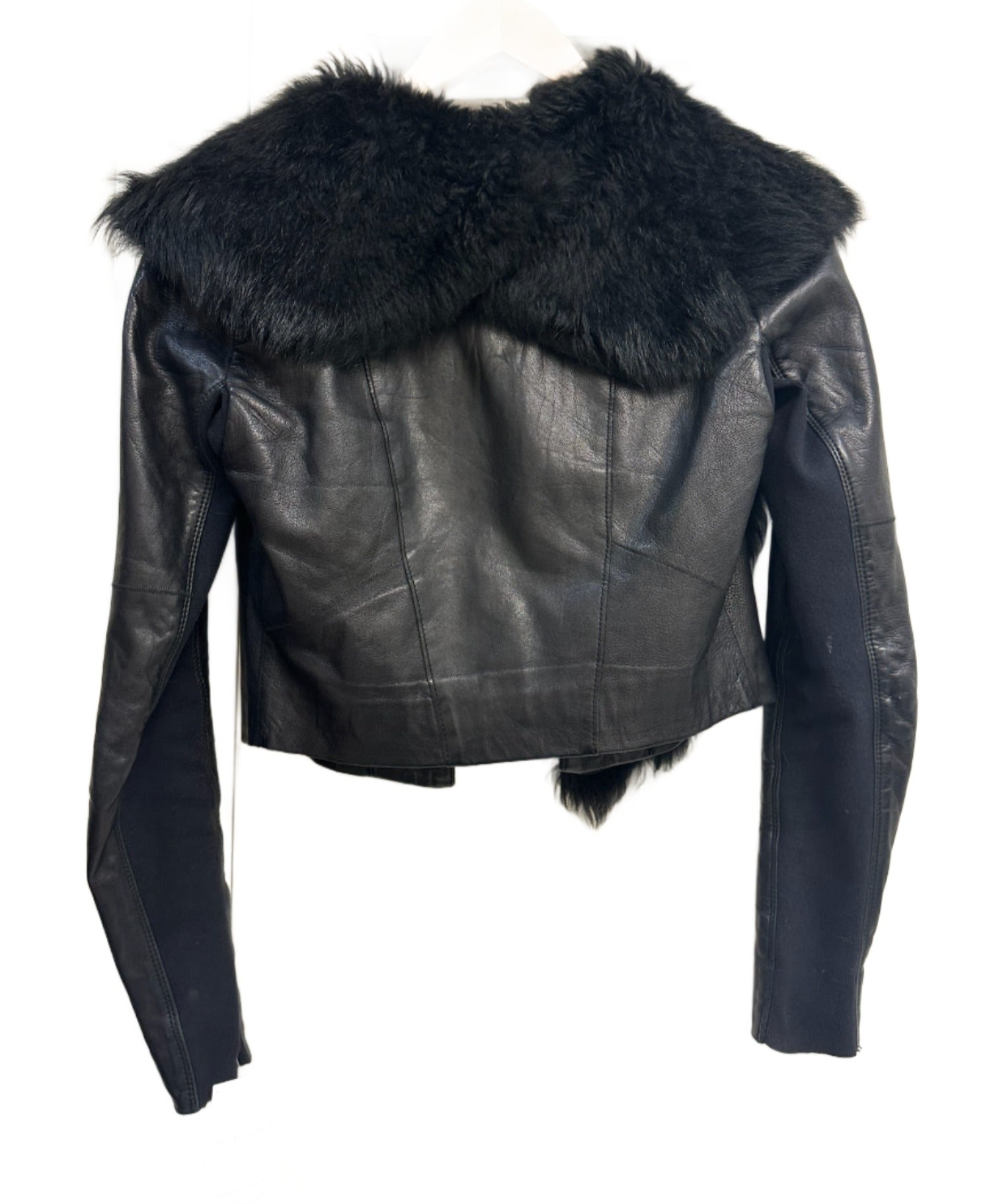 Husk Black Leather Jacket with Fur