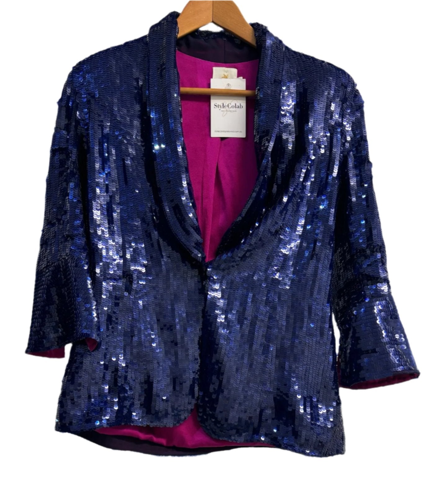 Coco Ribbon Purple Sequin Jacket XS