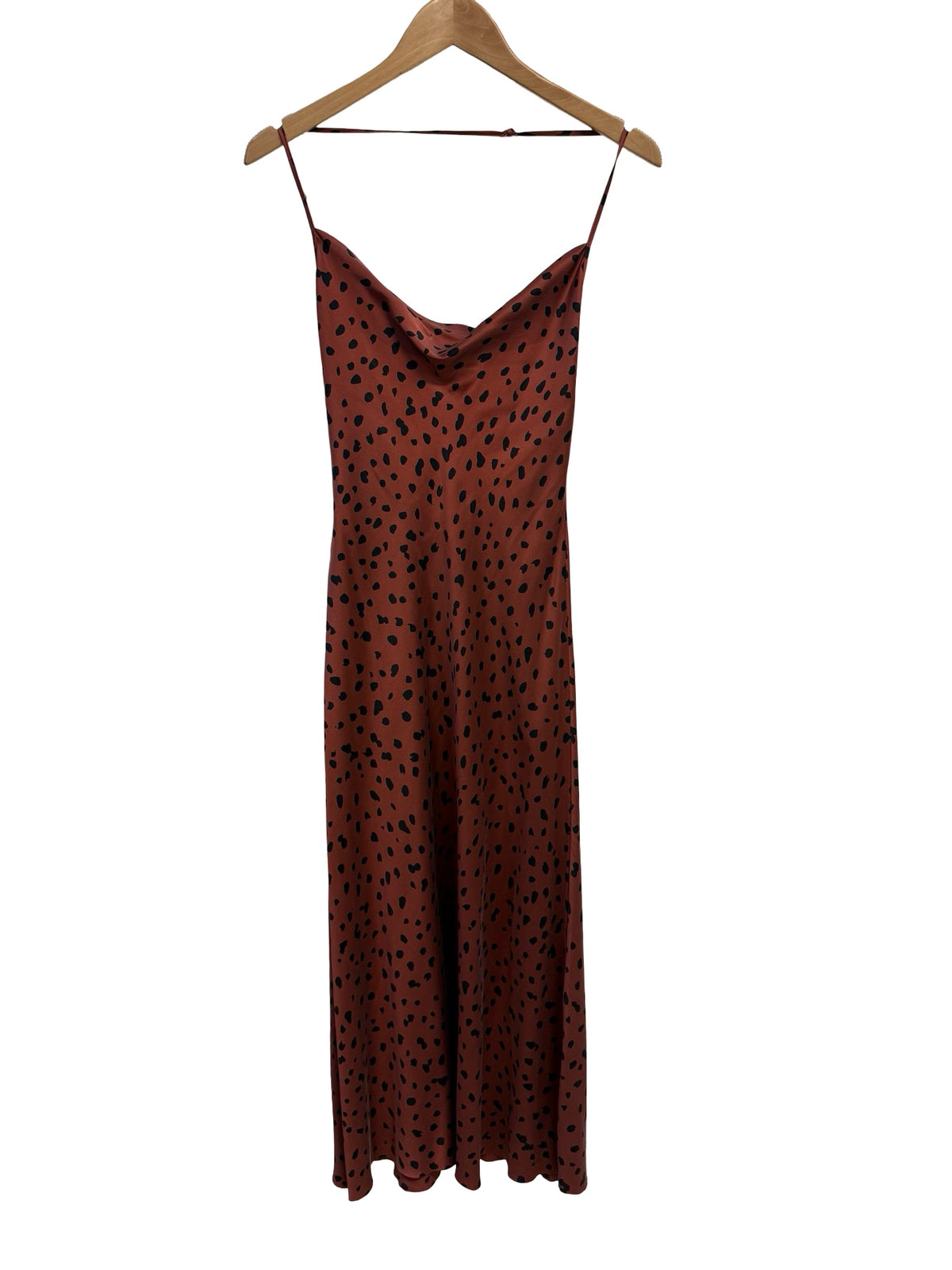 Bec and Bridge Rust Silk Slip Dress 8