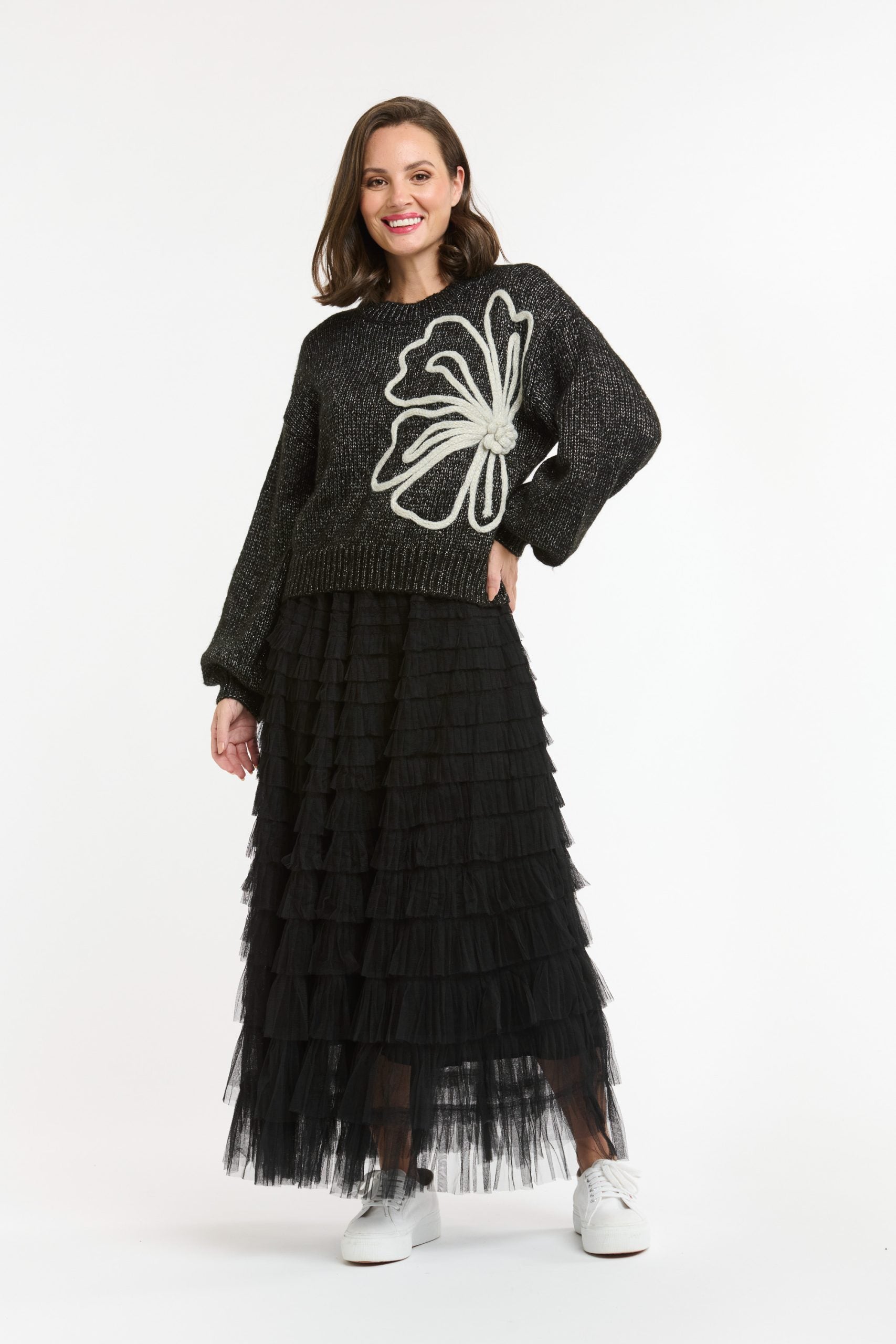 Urban Luxury Black Tulle Skirt OS