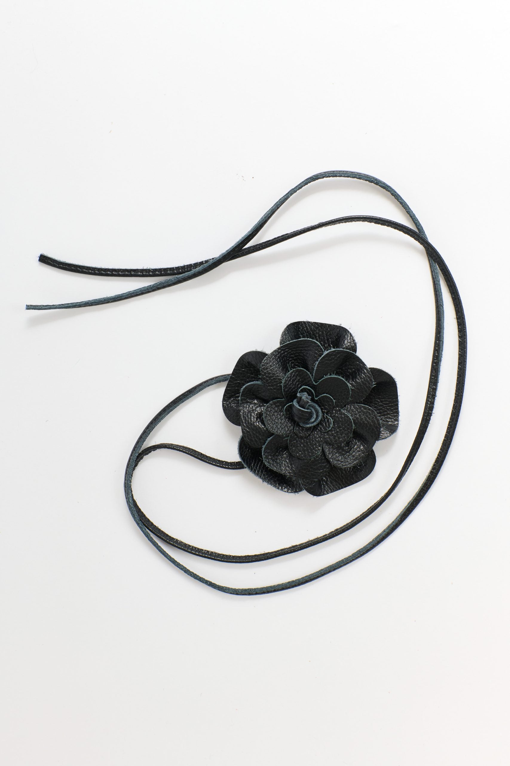 Urban Luxury Black Flower Wrap Belt