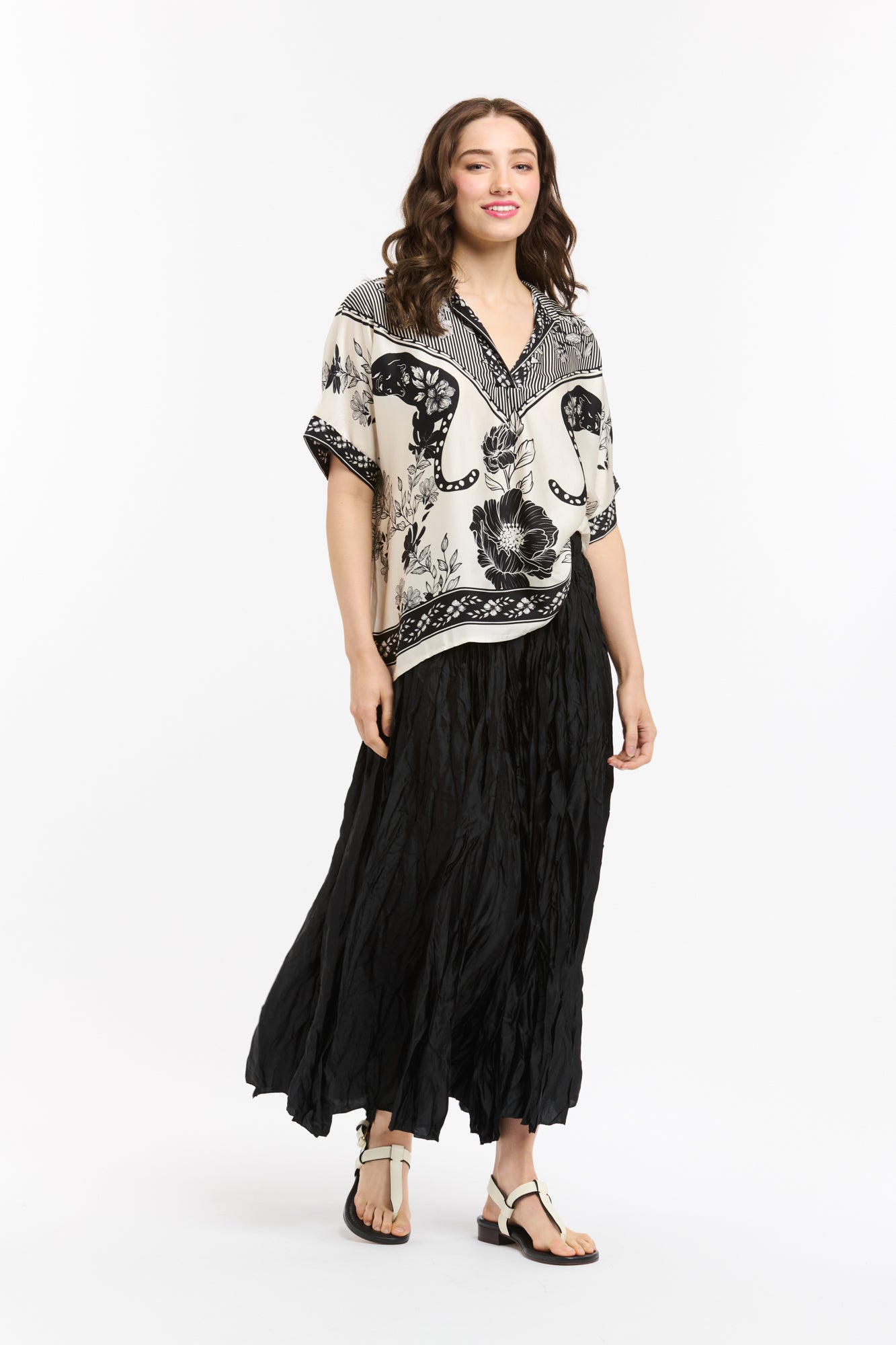 Urban Luxury Black Crinkle Skirt OS