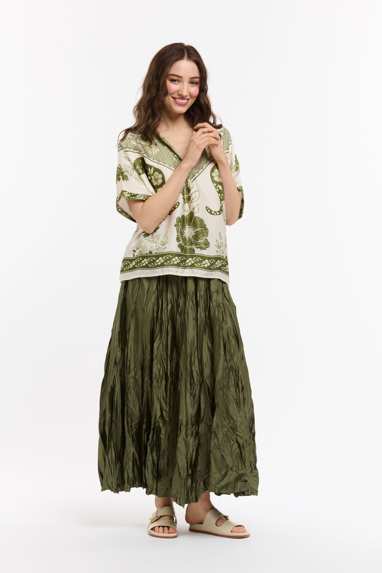 Urban Luxury Military Crinkle Skirt OS
