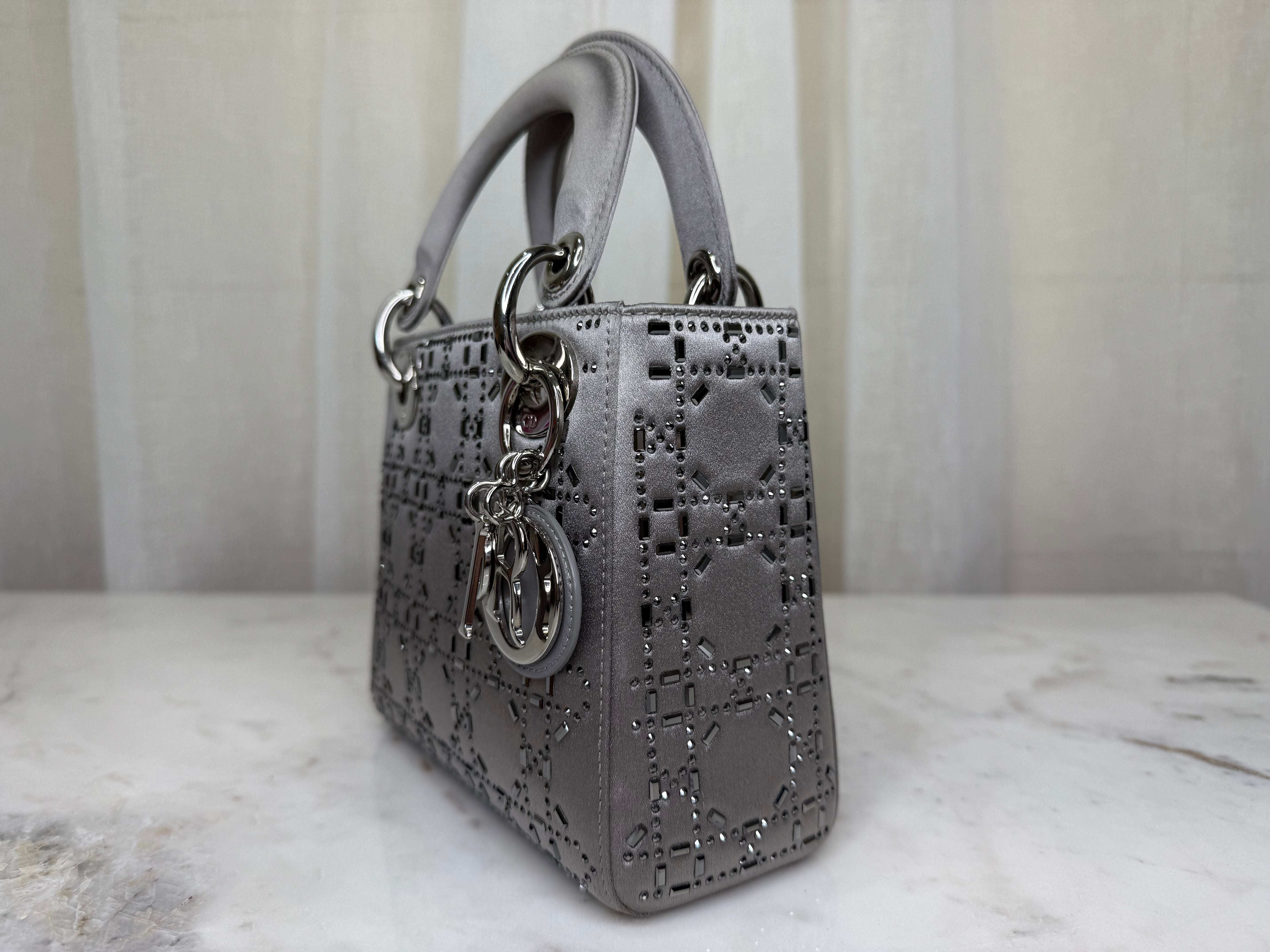 Dior Grey Mini Lady Dior Bag