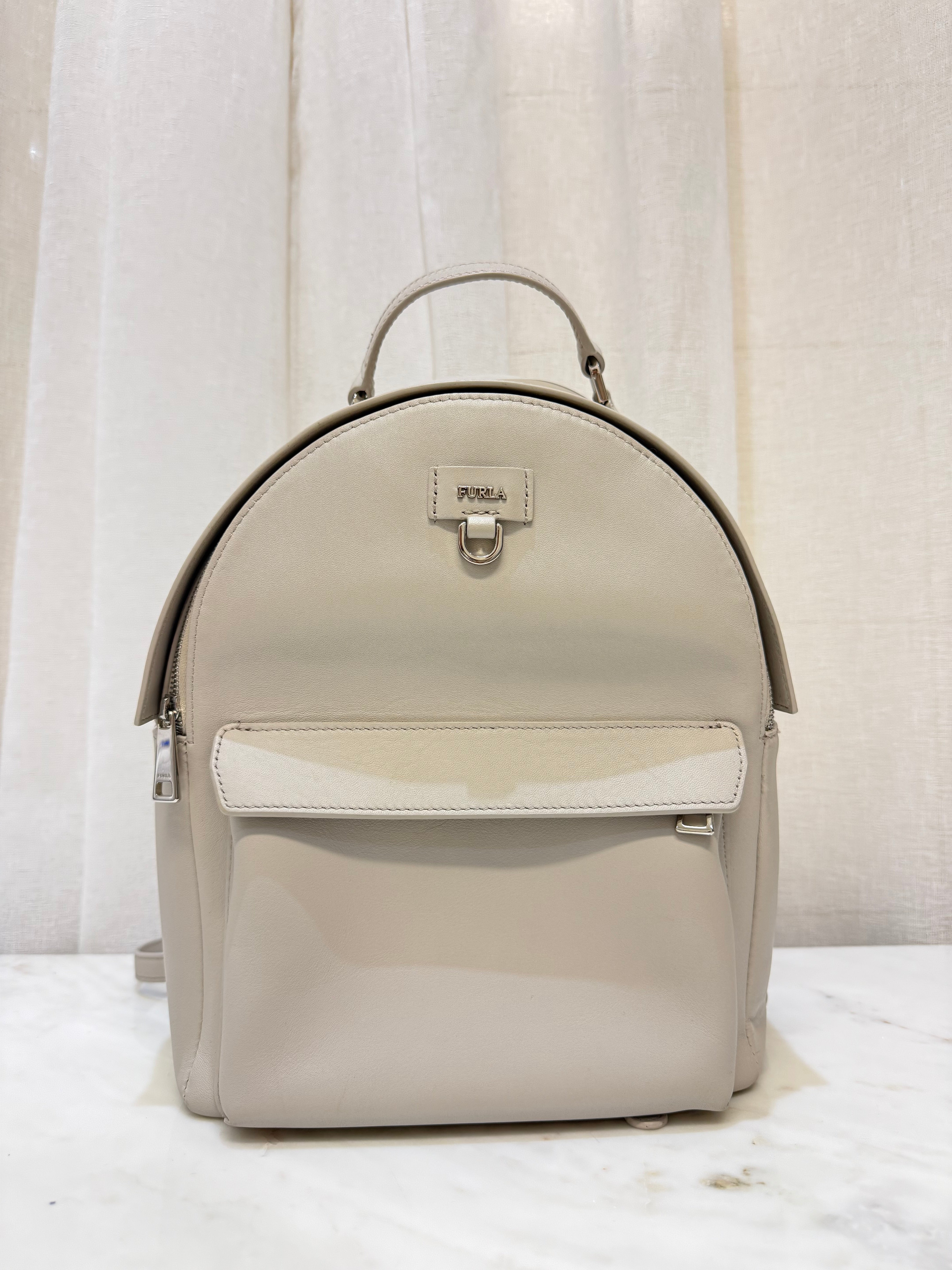 Furla Favolo White Leather Backpack