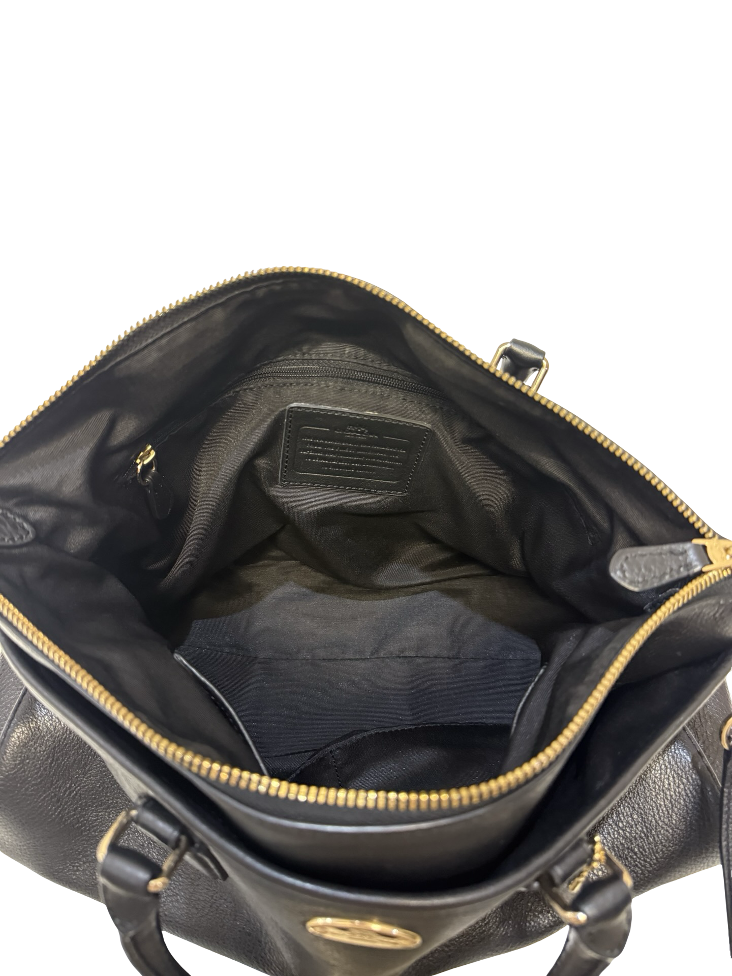 Coach Morgan Black Satchel Pebble Leather