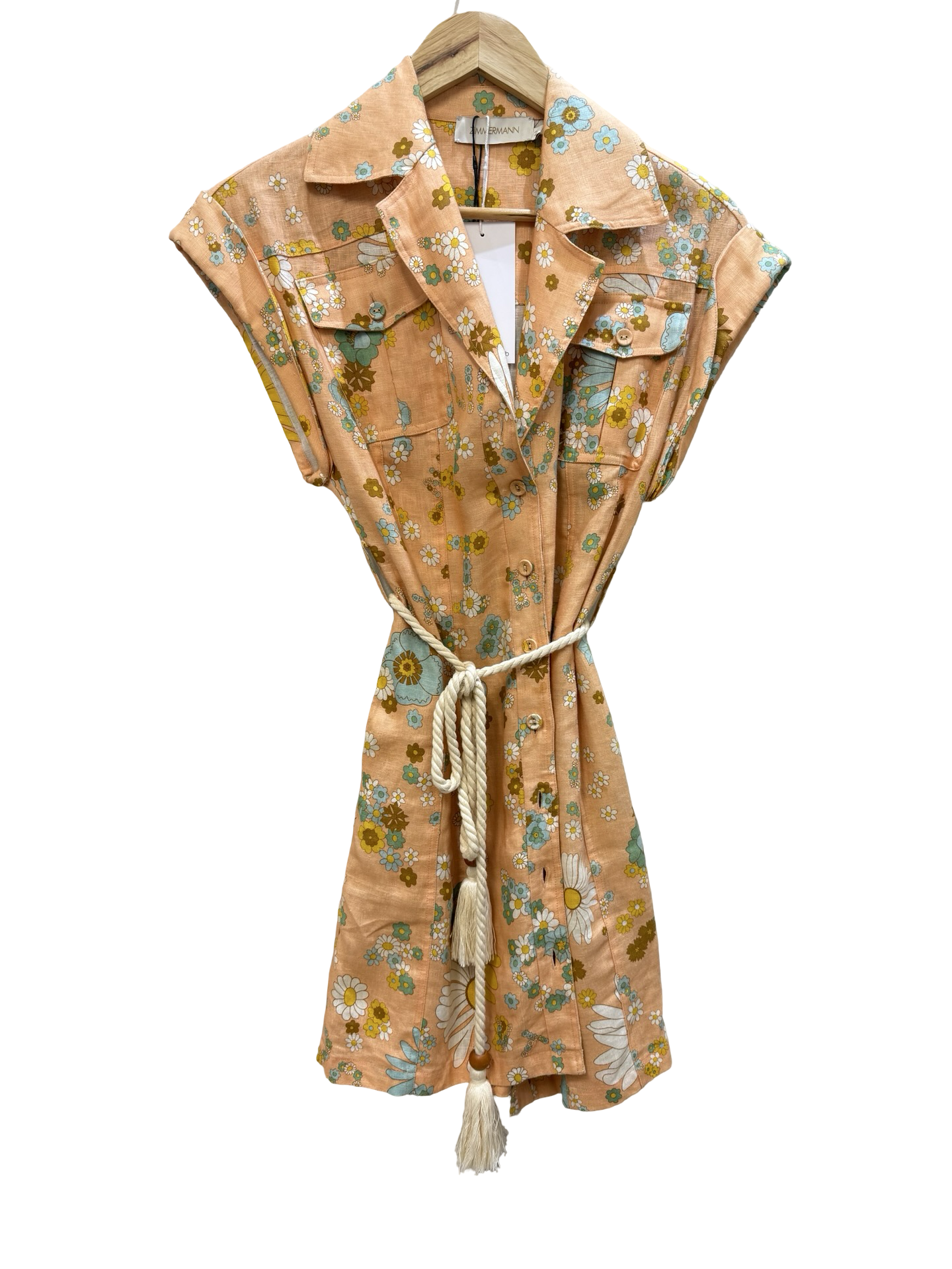 ZIMMERMAN ORANGE FLRL SHIRT DRESS 2