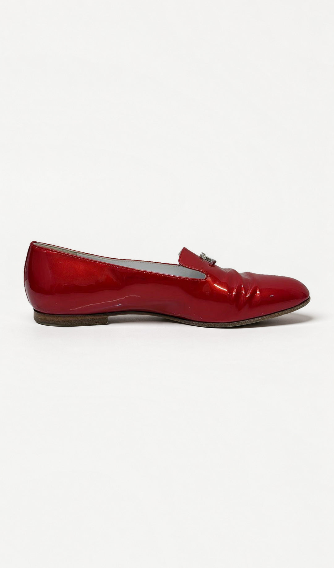 Chanel Red Loafers 37.5 WDB