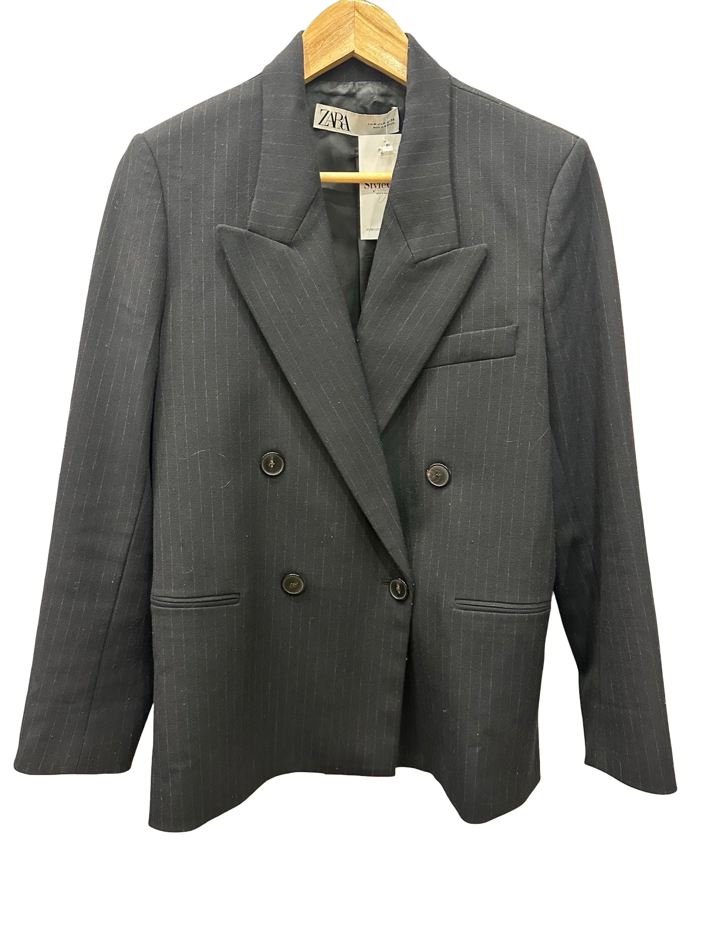 Zara Navy Pinstripe Blazer M