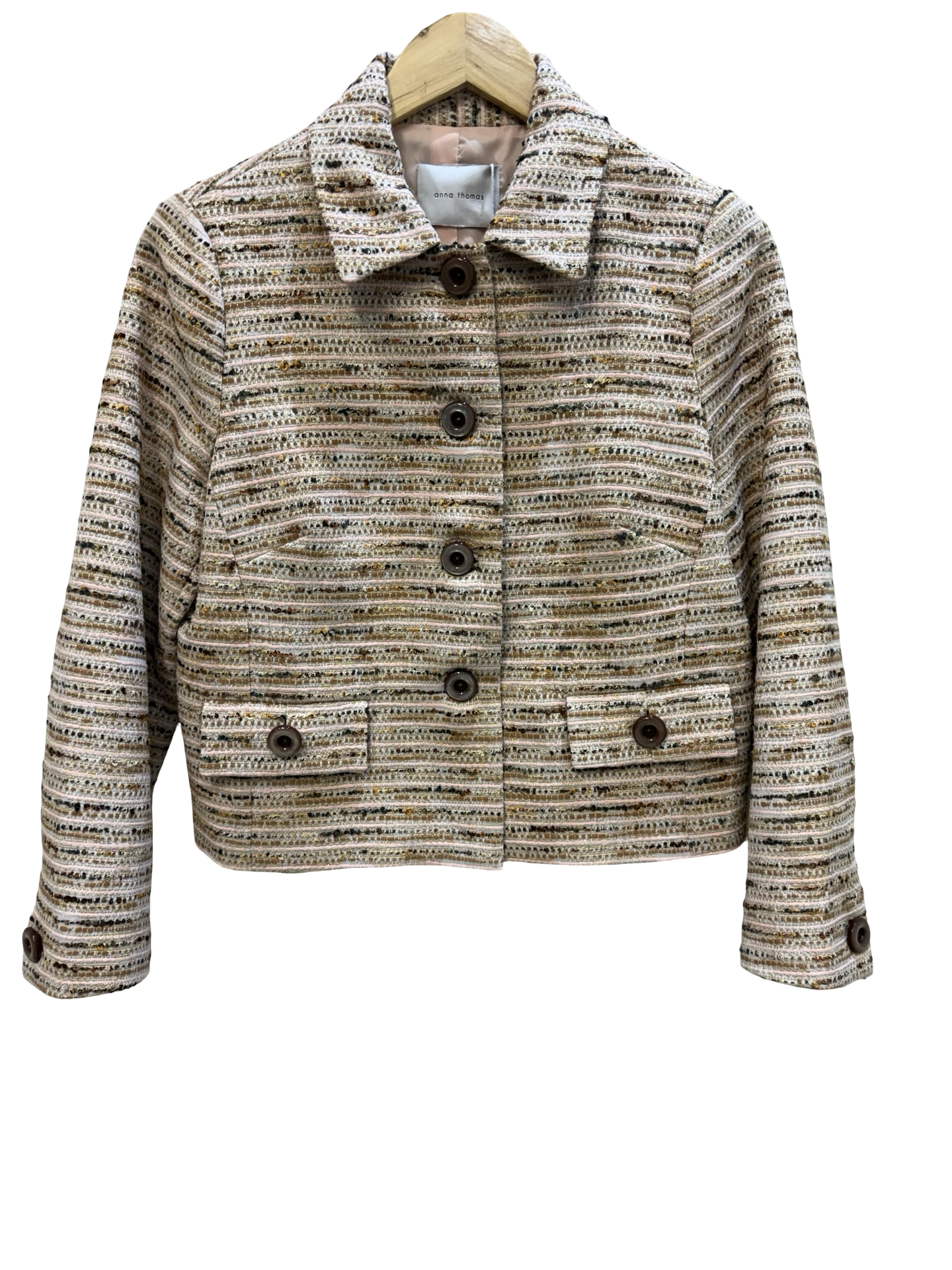 Anna Thomas Pink/Gold Tweed Jacket
