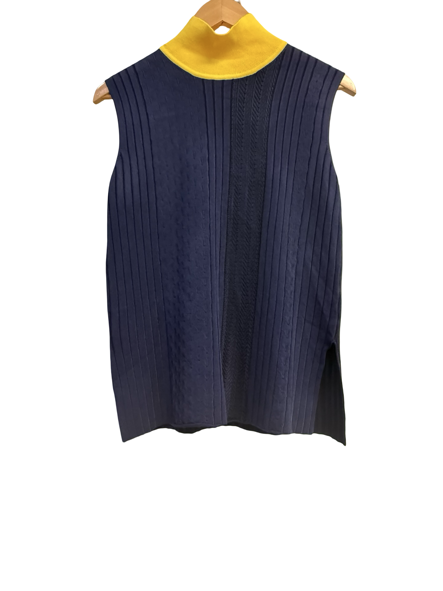 Roksanda Navy/Ylw S/L Top L NWT