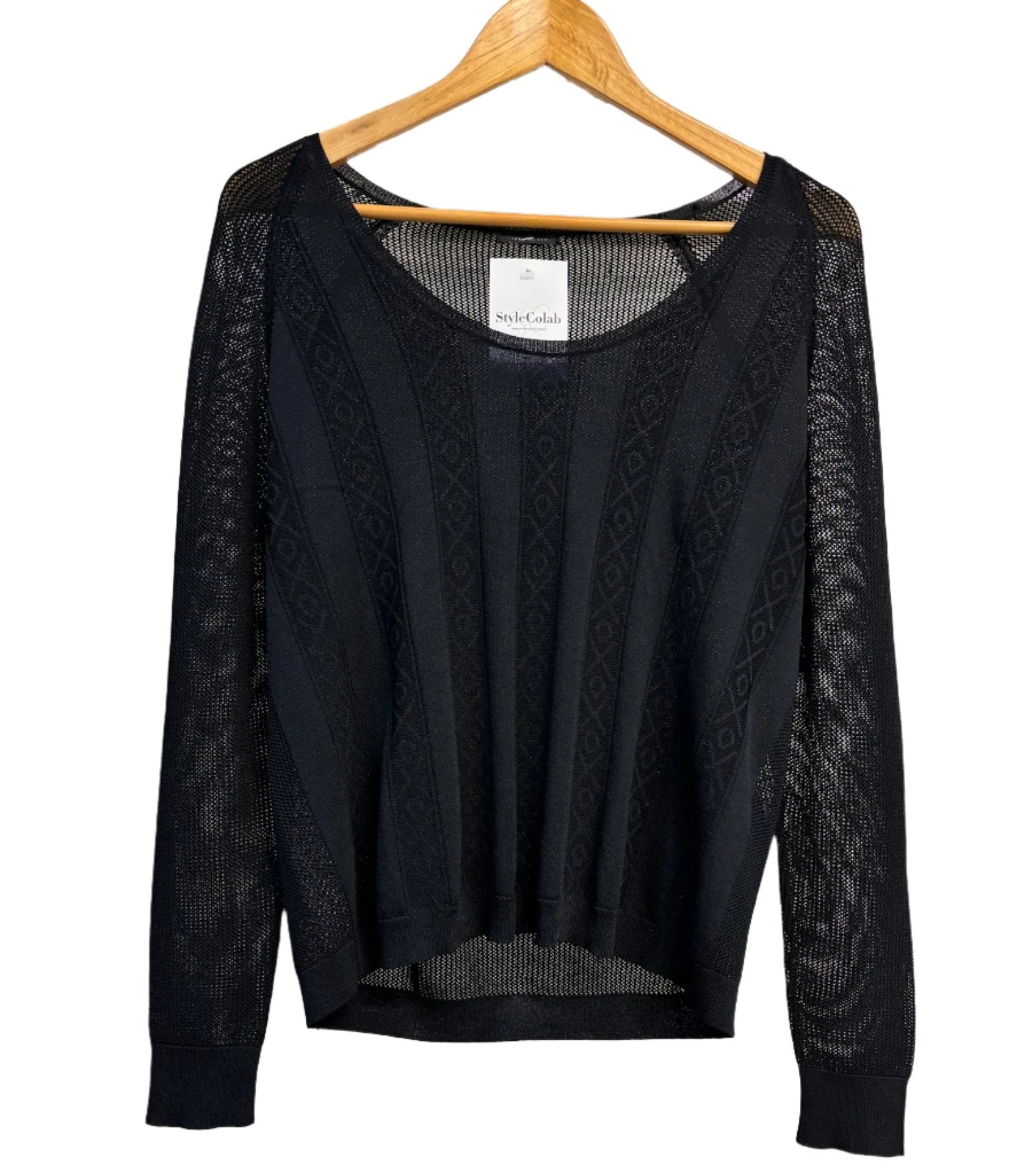 IKKS Black Mesh Back Black Top S