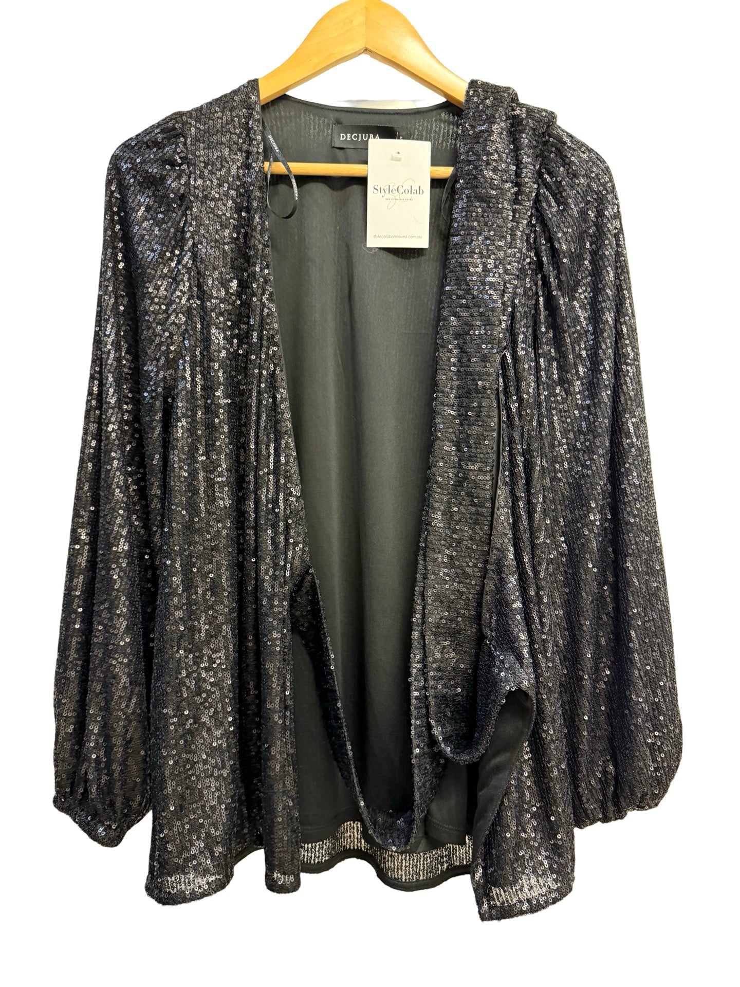 Decjuba Black Sequin Top S