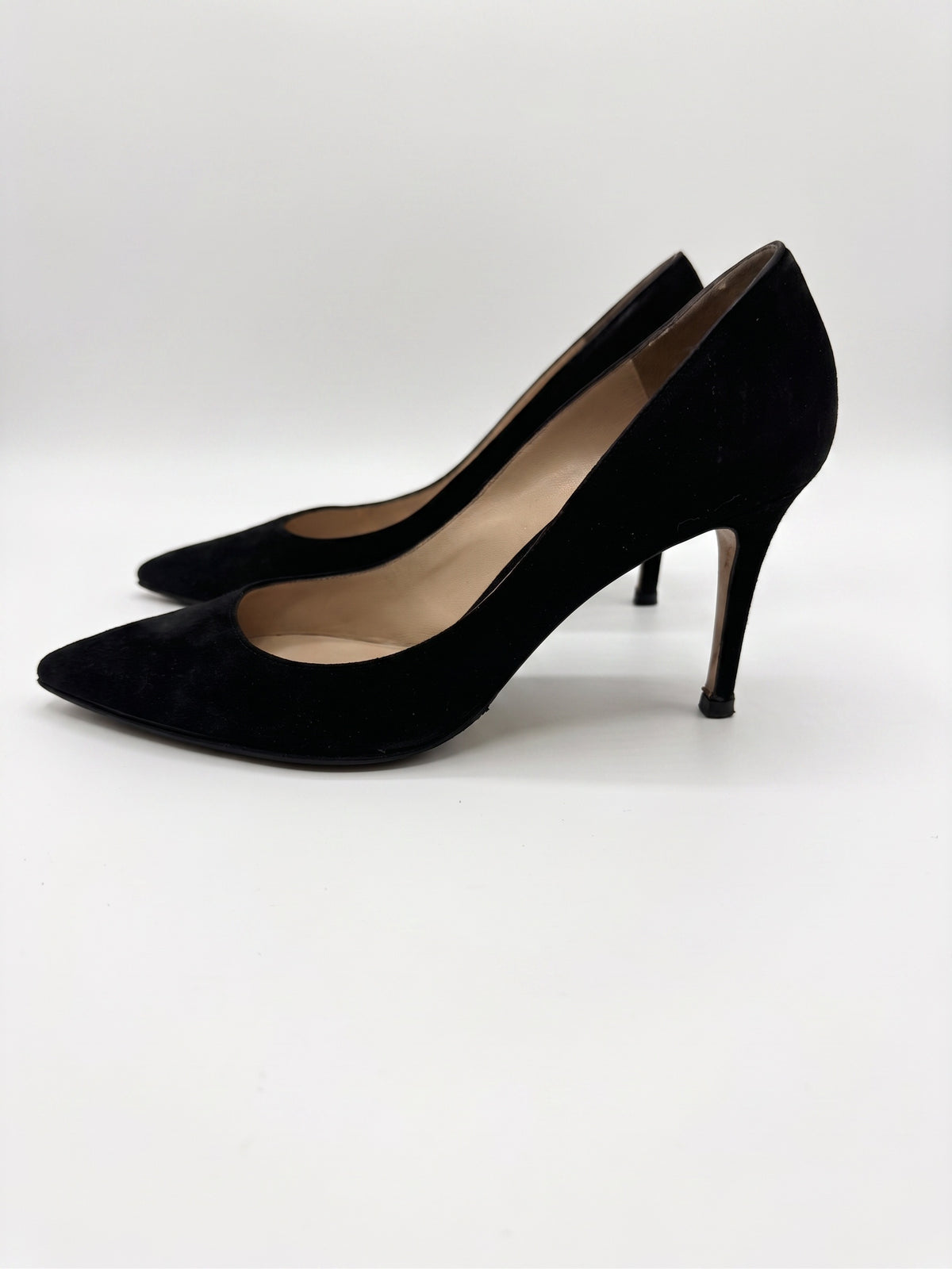 Gianvito Rossi Black Suede Heels 38