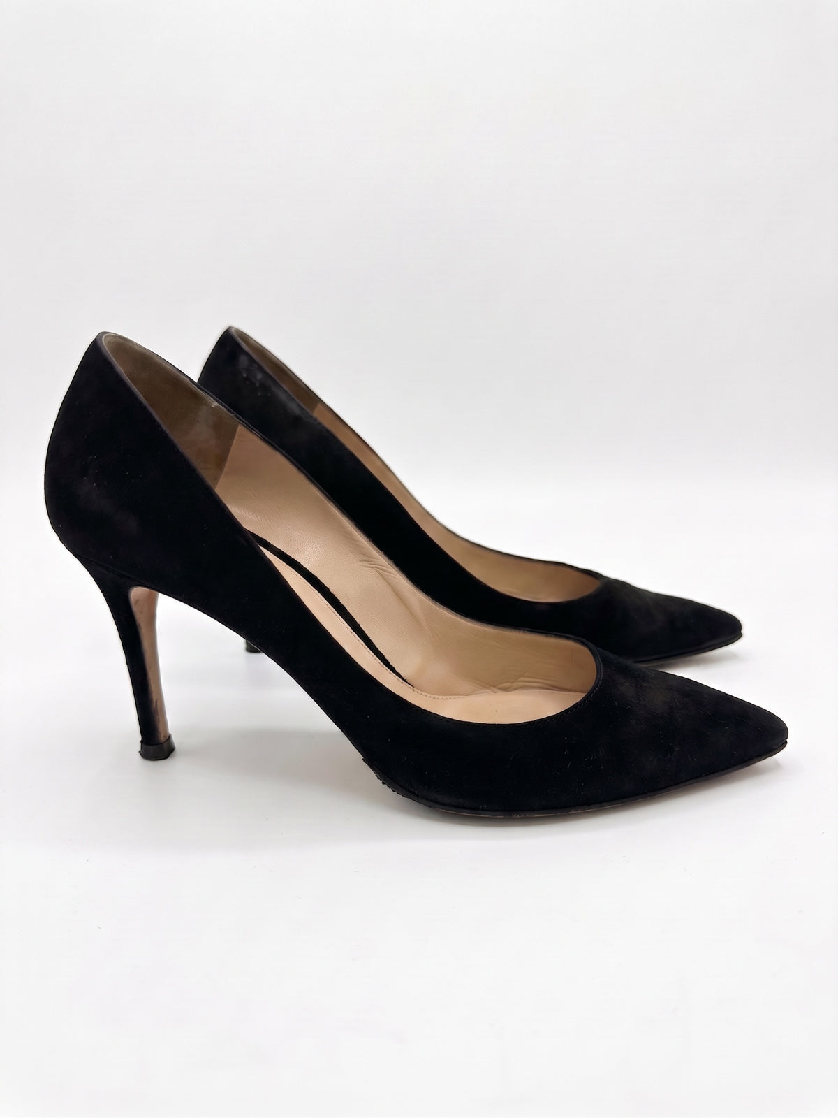 Gianvito Rossi Black Suede Heels 38