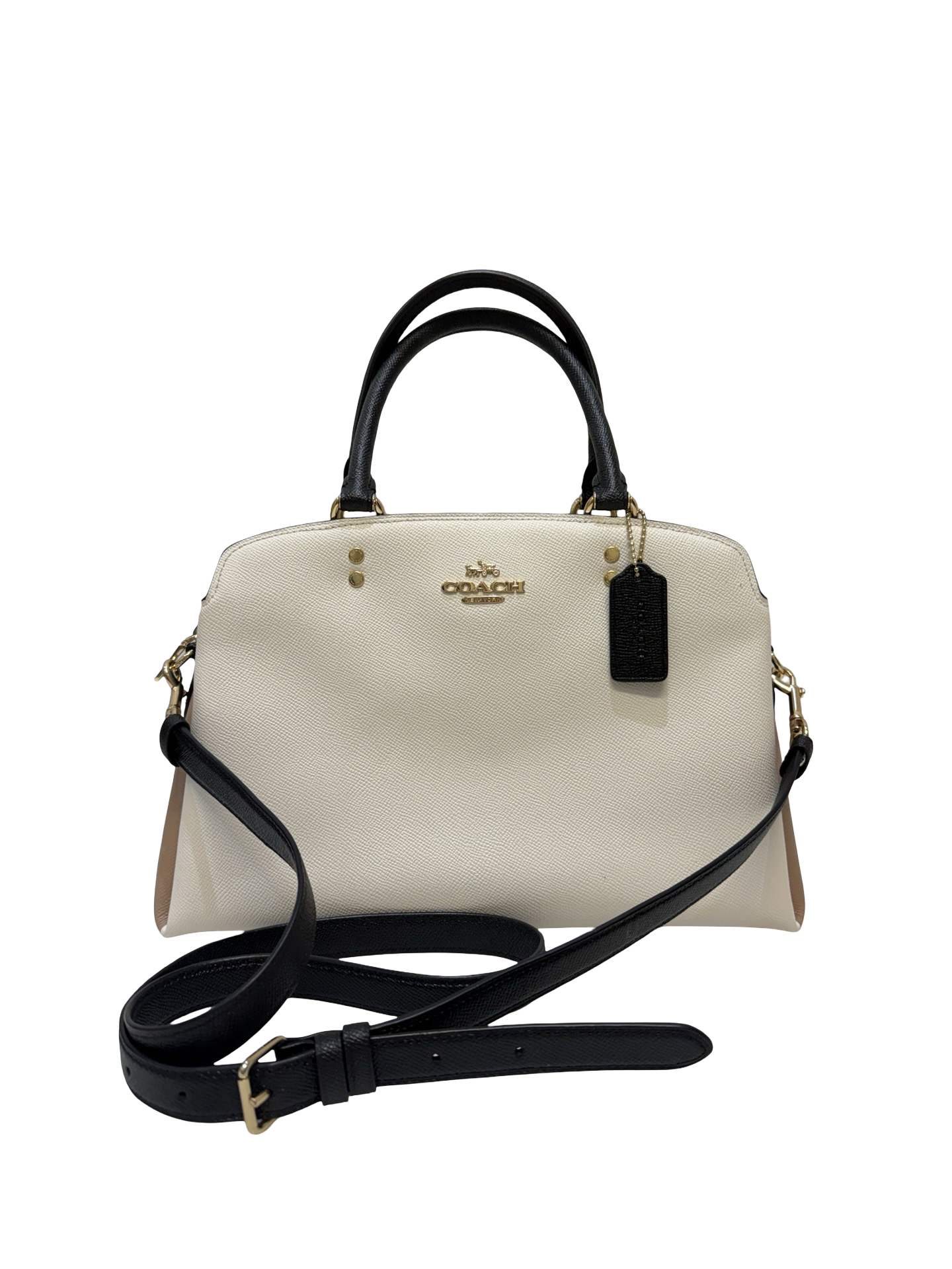 Coach Cream/Blk Shoulder Bag w/strap