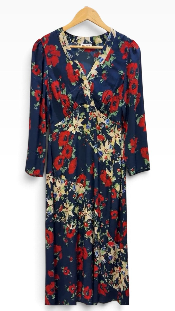 Rixo London Blue Red Floral Dress 10 – preloved at STYLE/colab (photo 2 of 8)
