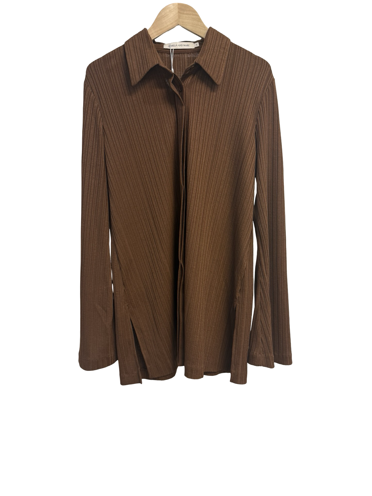 Camilla & Marc Brown Pleated Blouse 12