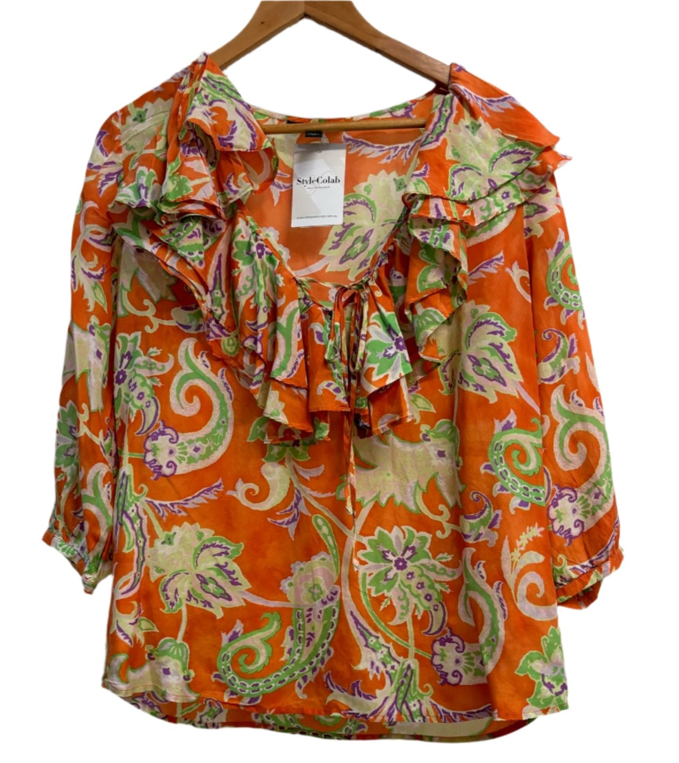 Ralph Lauren Orange Print Shirt M