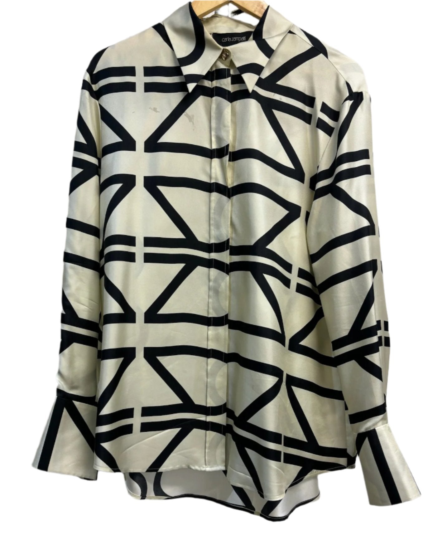 Carla Zampatti Cream/Black Blouse 12