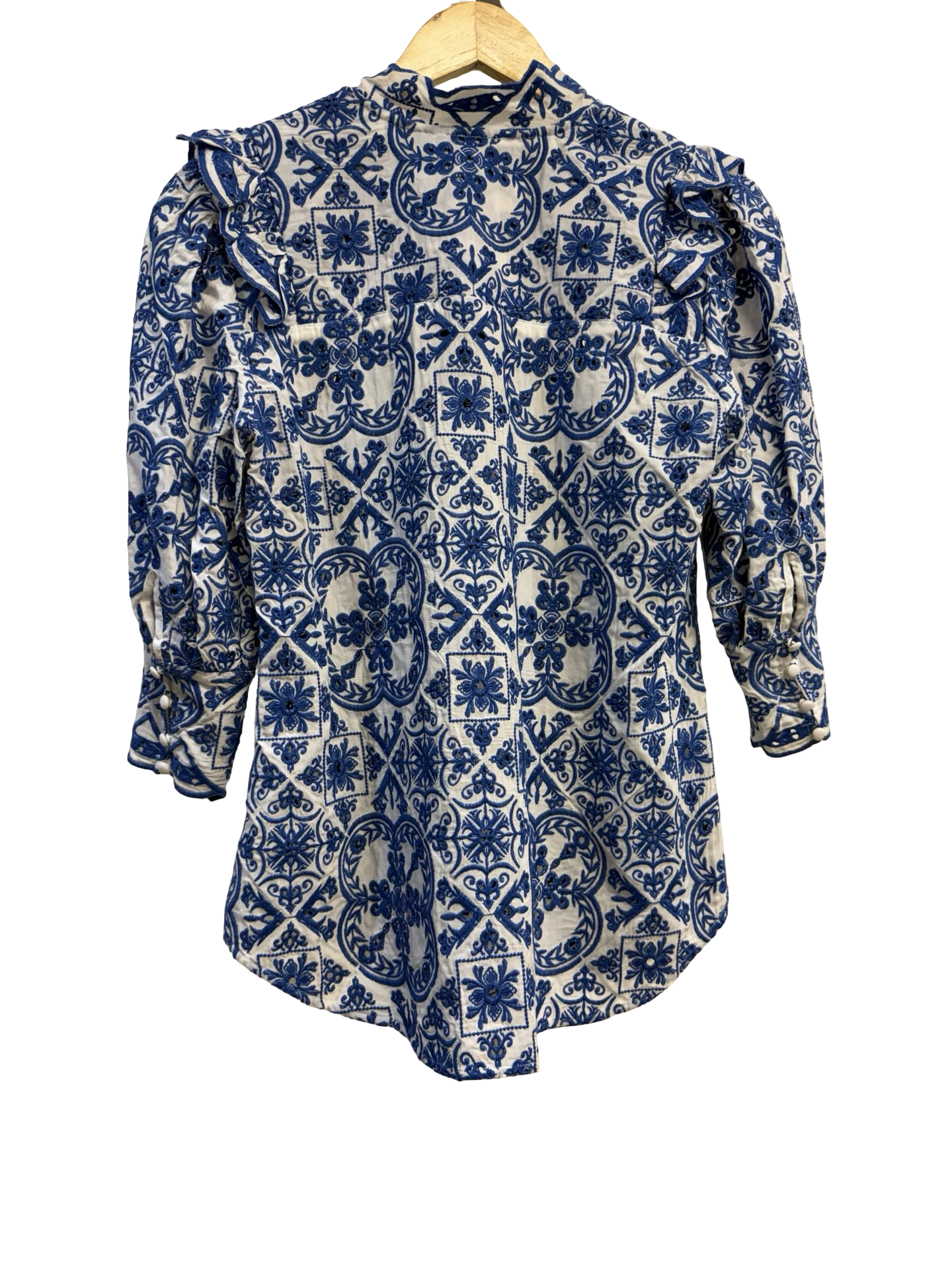 OnceWas Blue/White Shirt XS