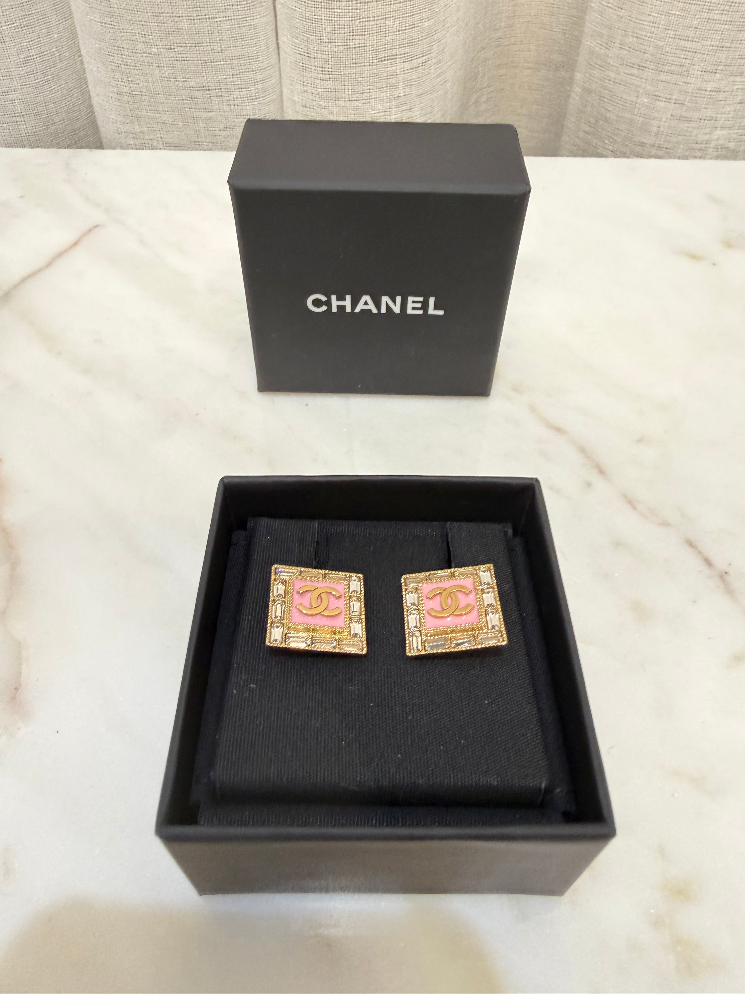 Chanel Pink Earrings