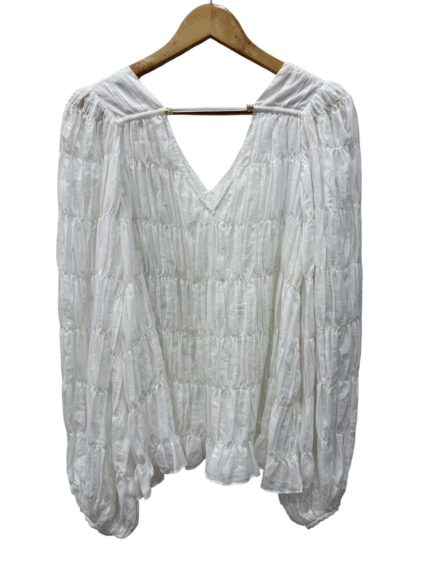 AJE White Ruffle Top 6