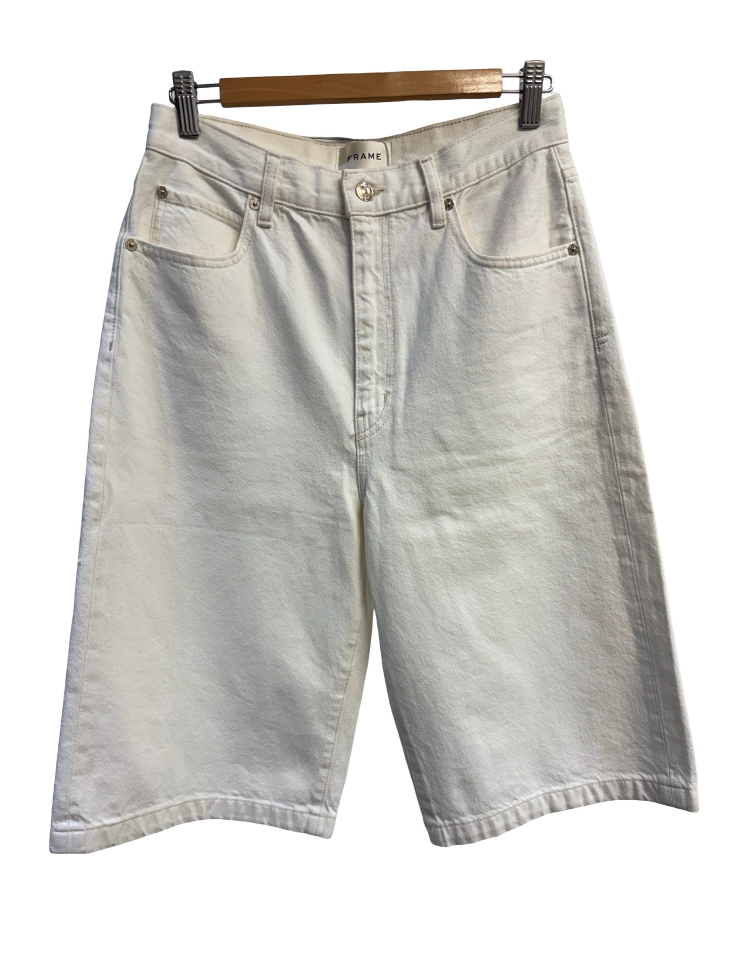 Frame White Denim Shorts 25
