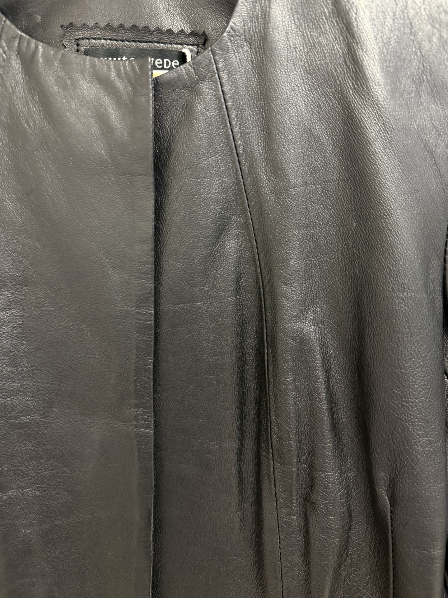 White Suede Black Cropped Leather Jacket 10