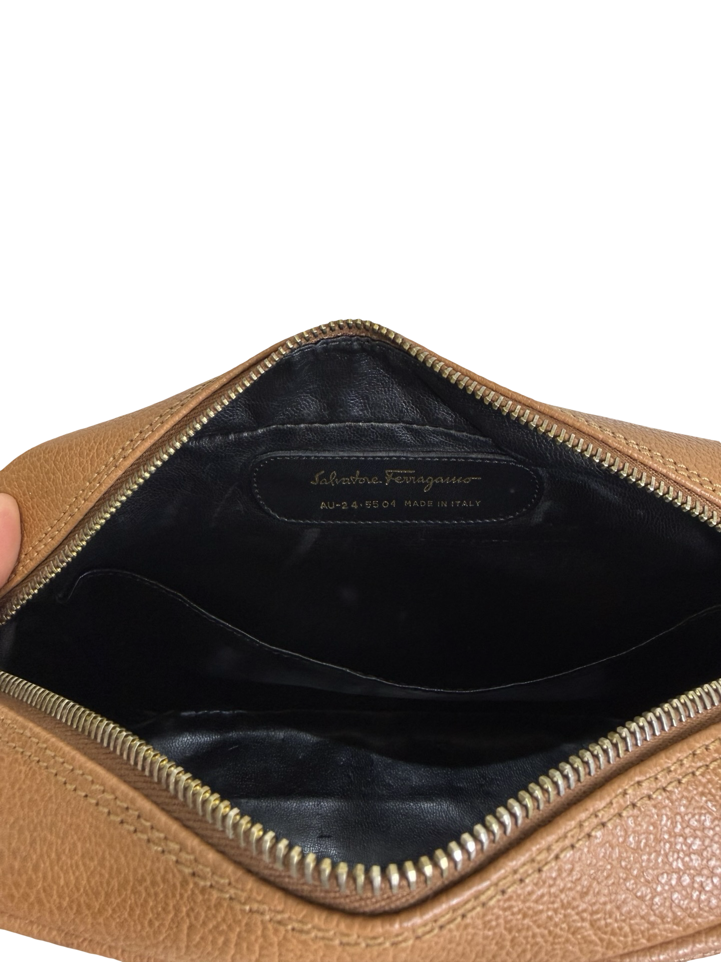 Salvatore Ferragamo Brown Clutch/Wristlet
