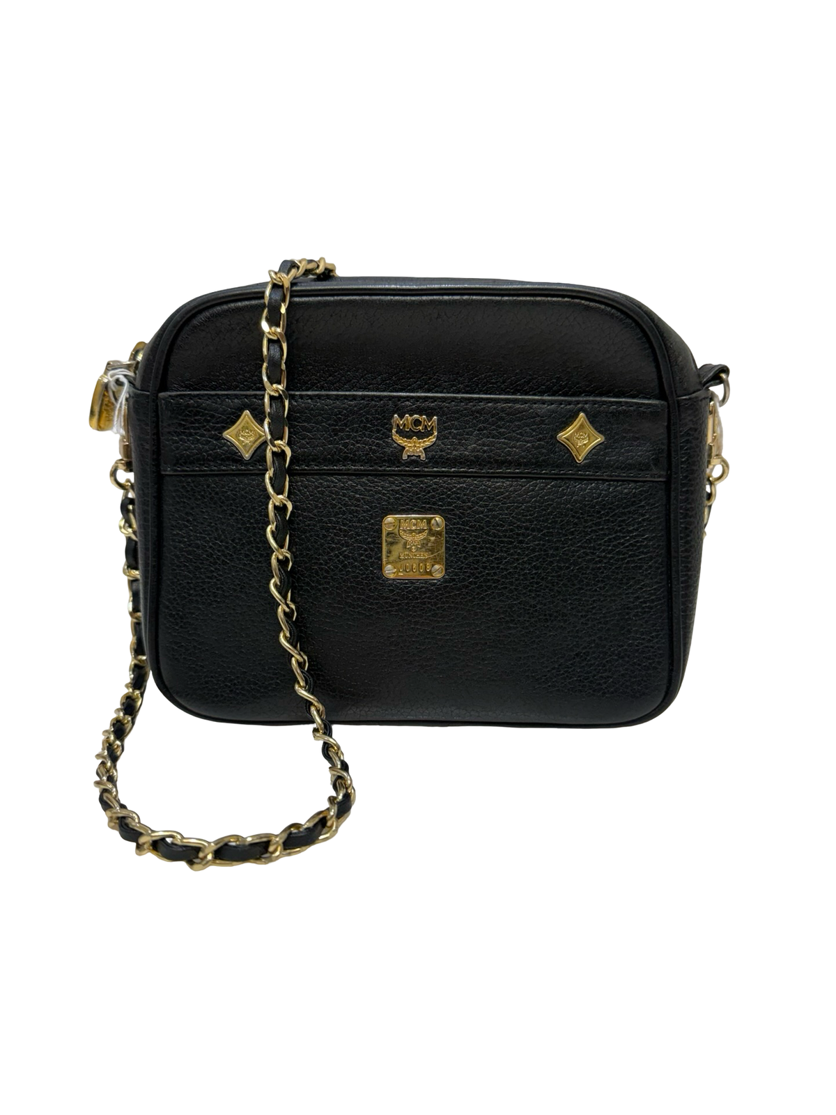Black MCM Pebbled Leather Camera Bag