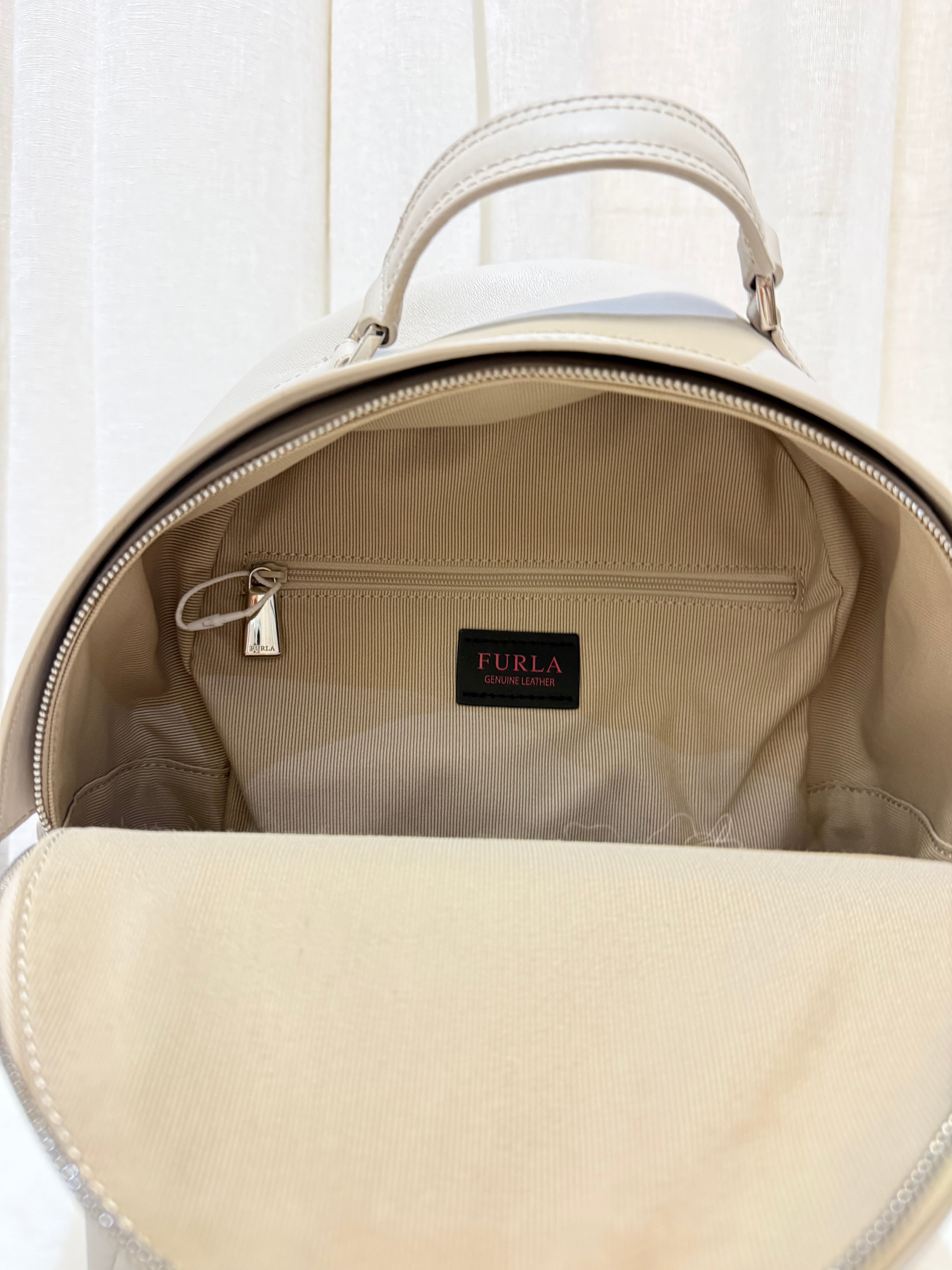 Furla Favolo White Leather Backpack
