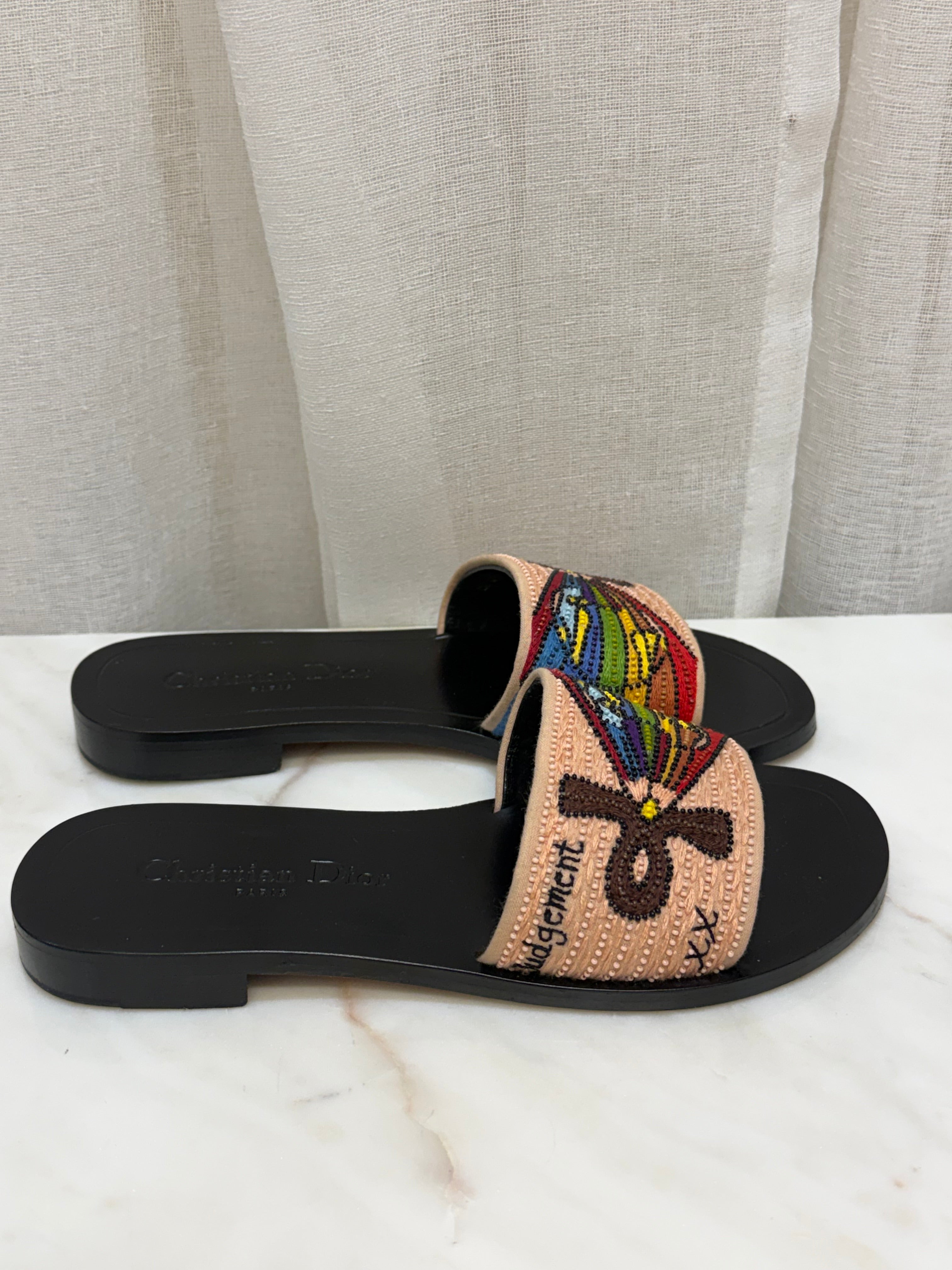 Christian Dior Black/Multi Flats 35
