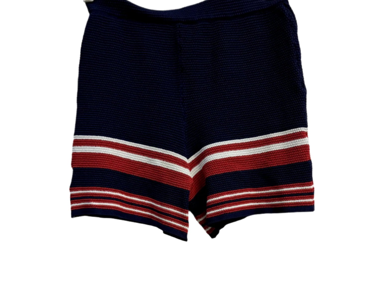 Chanel Knitted Navy/Orange Shorts 36