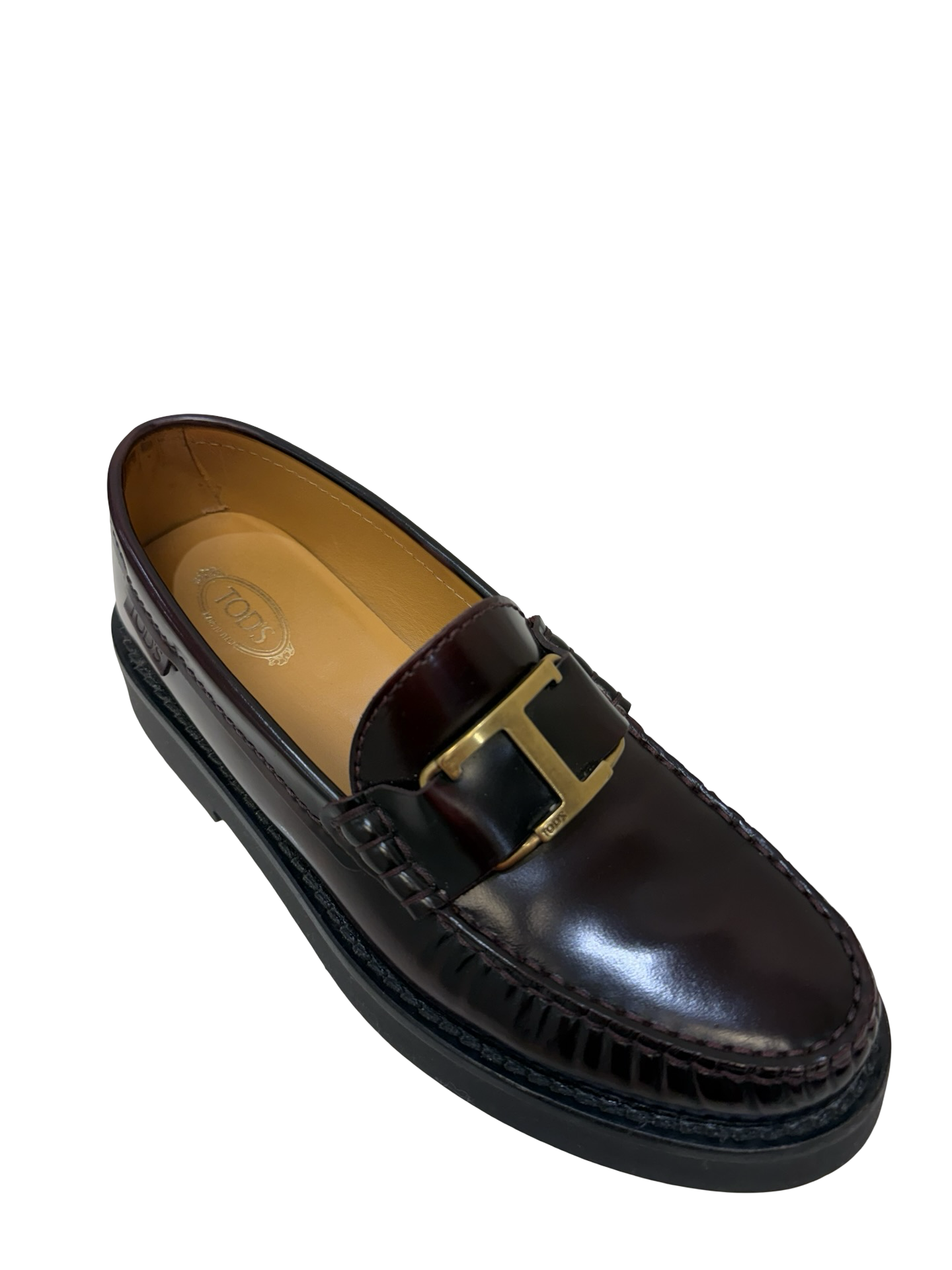 Tods Burgundy Loafers 38 WB
