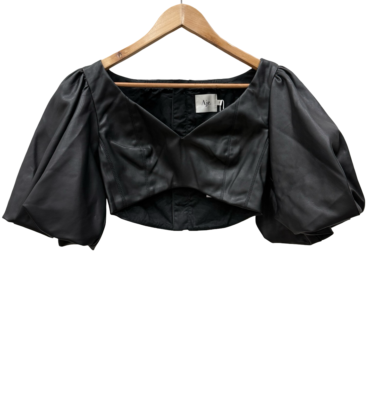 AJE Black Leather Top 8