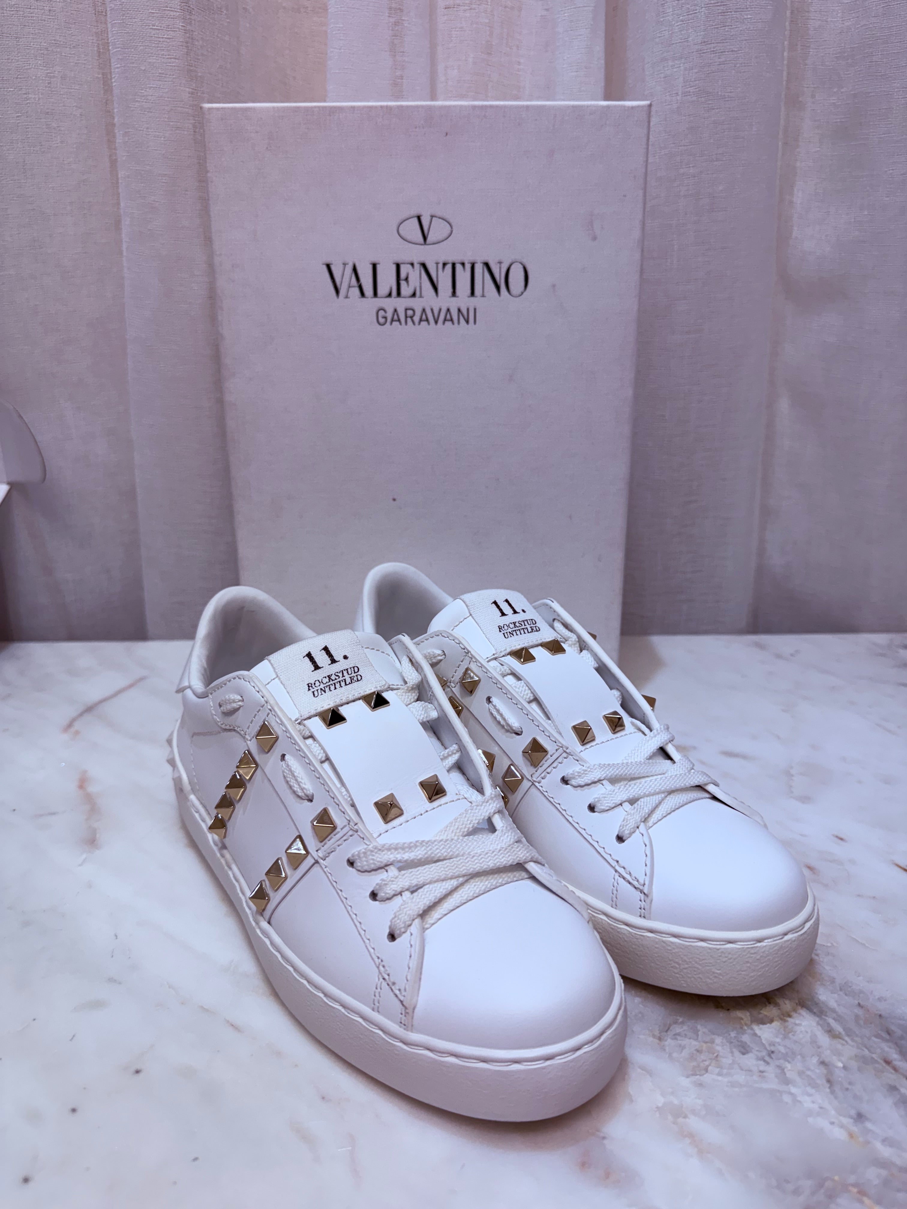 Valentino White Rockstud Sneaker 36