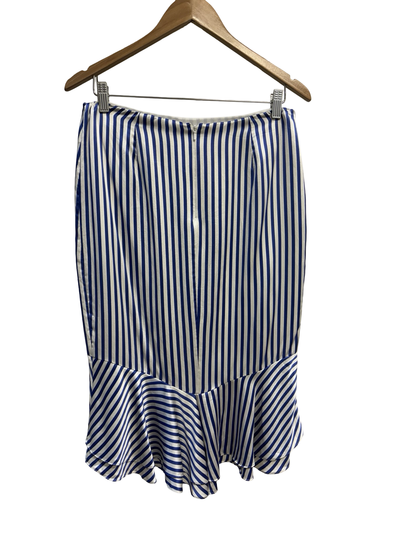 Ralph Lauren Silk Blue Striped Skirt
