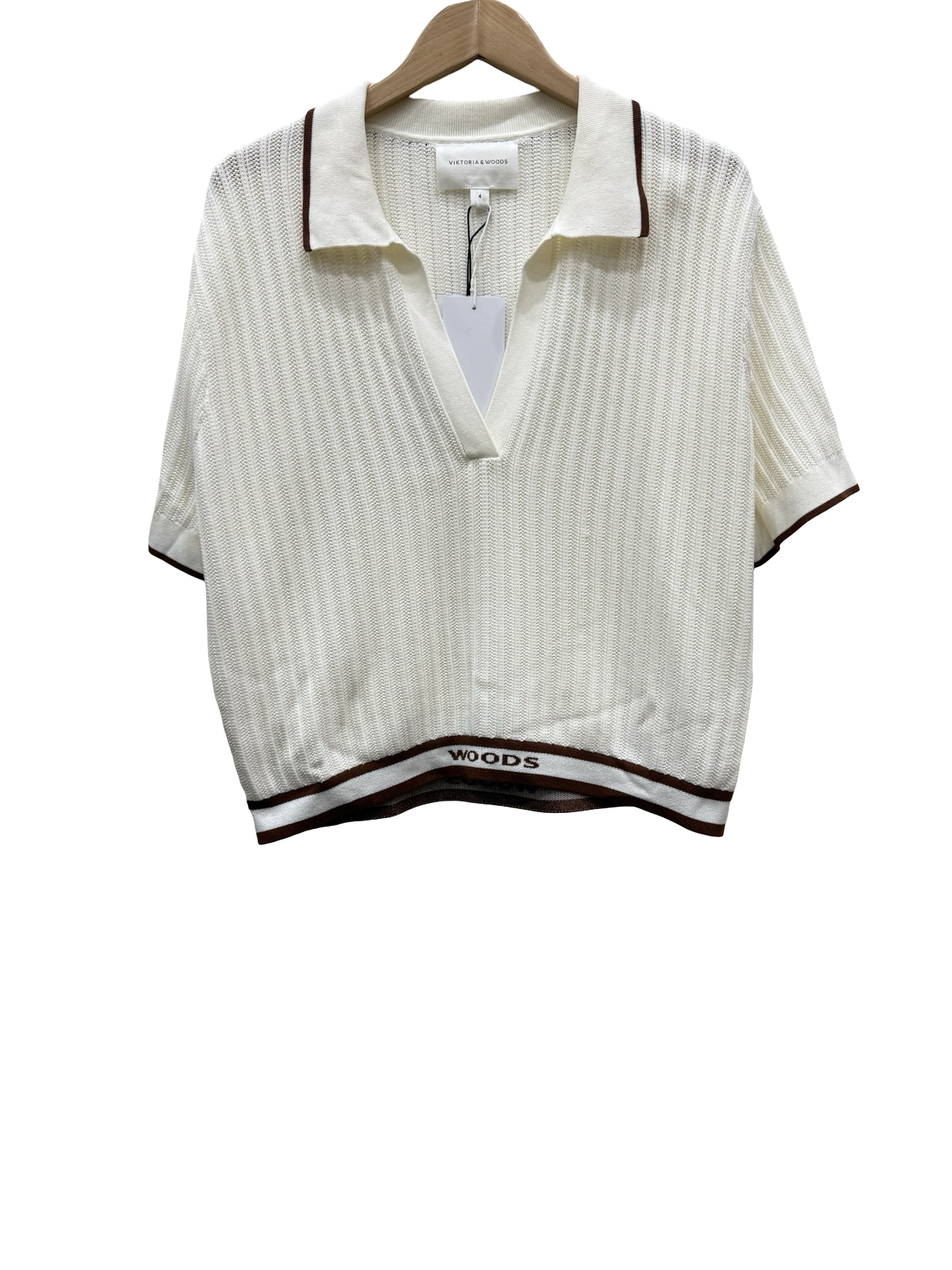 Victoria & Woods Cream/Brown Top 4